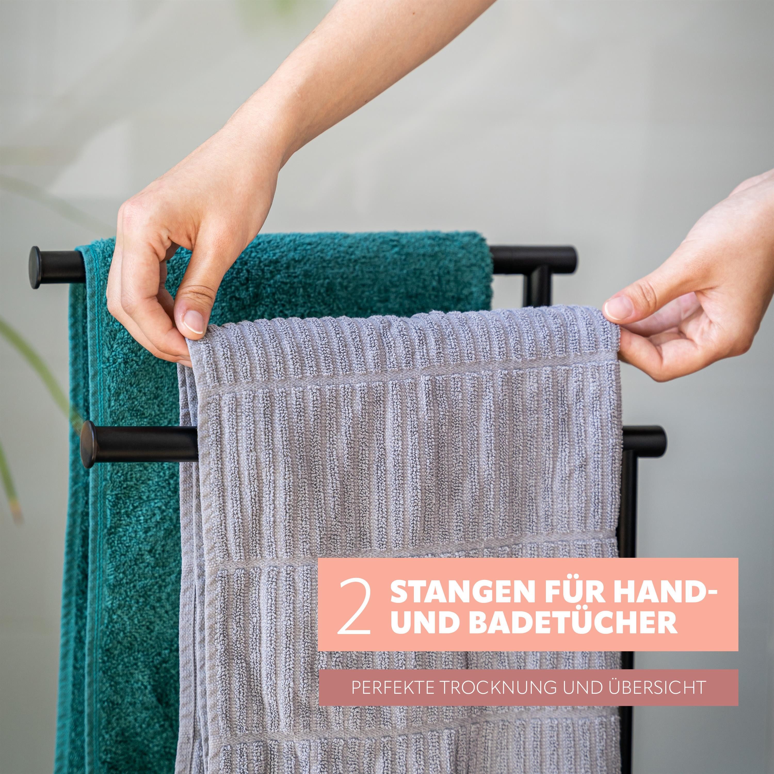 bremermann Handtuchständer Stand-Handtuchhalter freistehend, 2 Stangen – Bild 3 von 5