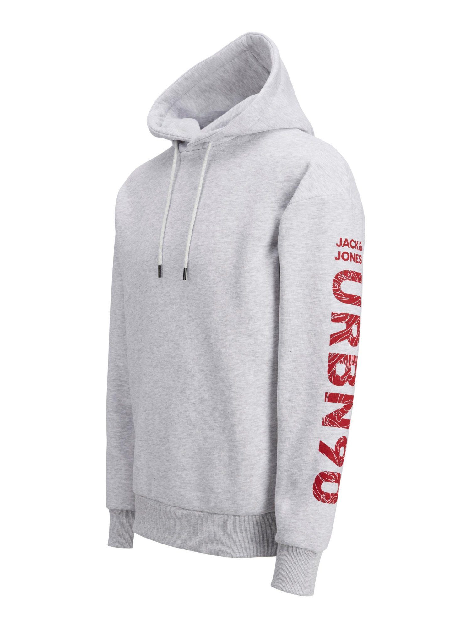 Jack Light Grey Melange mit Hoody Kapuze Jones Kapuzensweatshirt Hoodie & Mono (1-tlg)