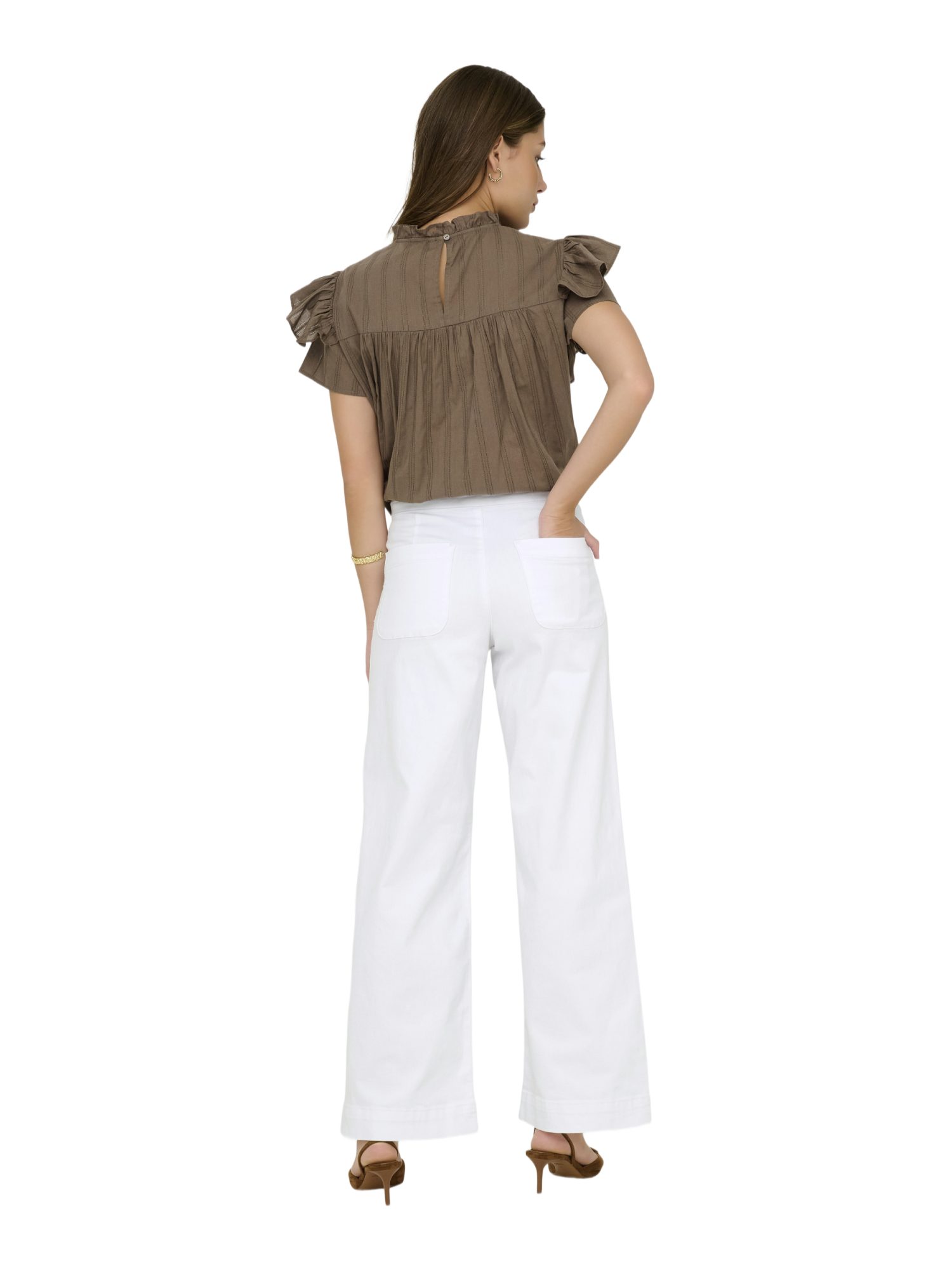 ONLY Jeansleggings 2027 1_SPRING1 weiß,Casual,Baumwolle,Unifarben,Wide Leg,Mittel – Bild 4 von 5