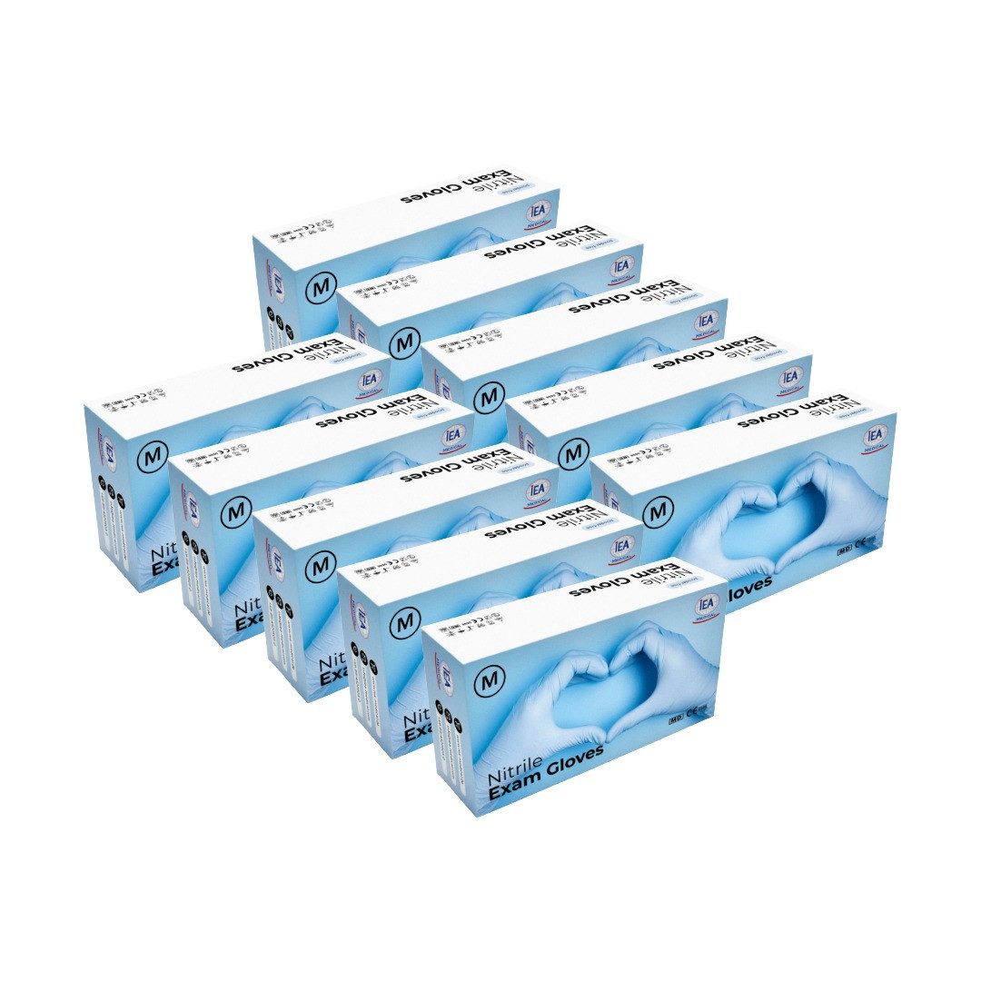 IEA Medical Einweghandschuhe Nitril-Handschuhe blau (1000-St., 10x100er Box) puderfrei, latexfrei, Hygiene-, Schutz-, Untersuchungshandschuhe