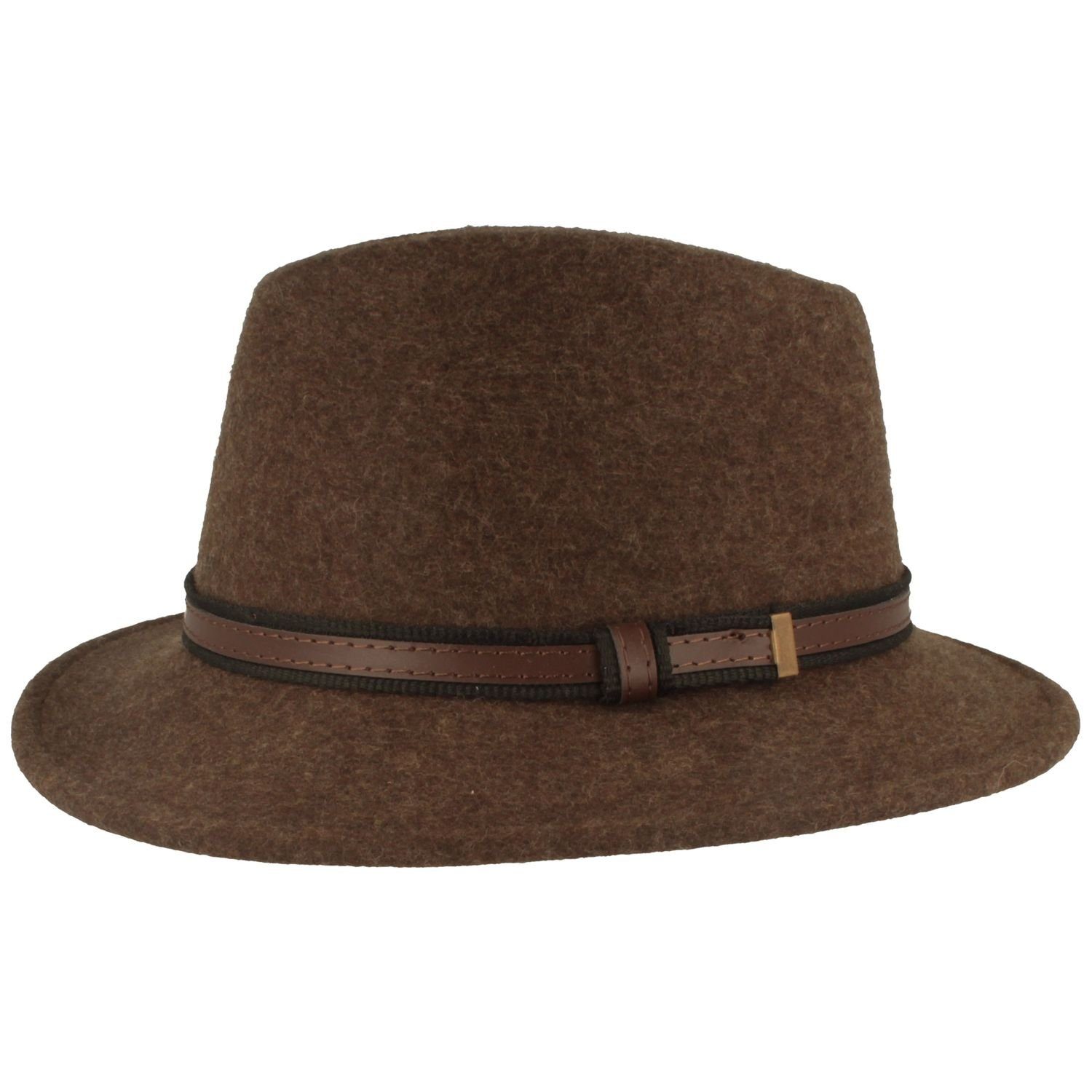 Breiter Filzhut Kinder Traveller mit Lederimitat Garnitur