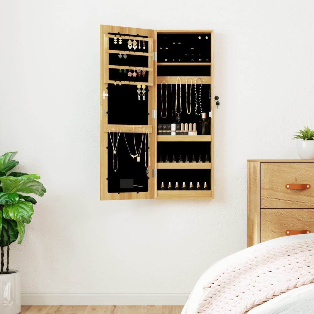 vidaXL Spiegel Spiegel-Schmuckschrank mit LED-Beleuchtung Wandmontage (1-St)