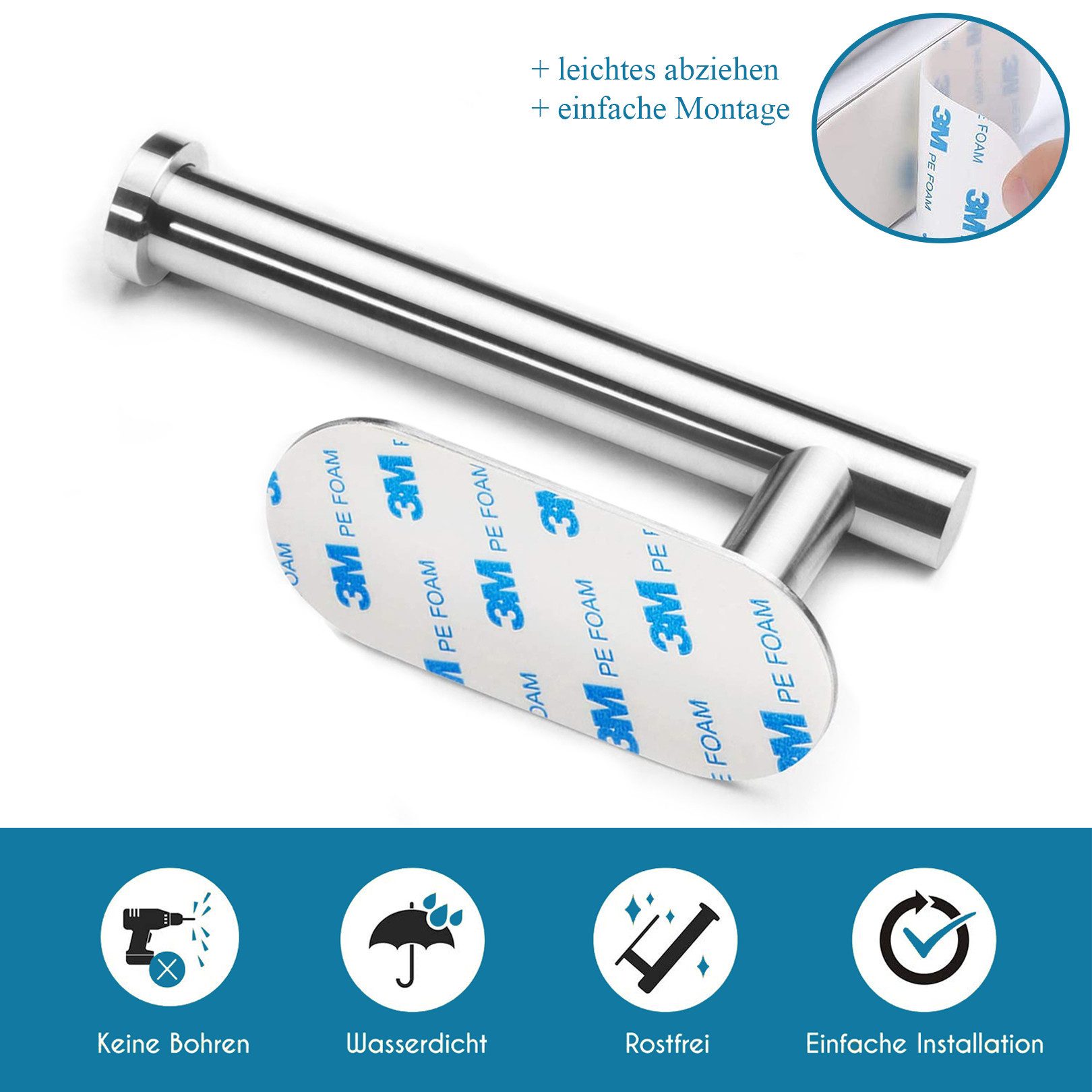 Dolvhin Toilettenpapierhalter ohne Bohren Edelstahl Klopapierhalter Selbstk günstig online kaufen