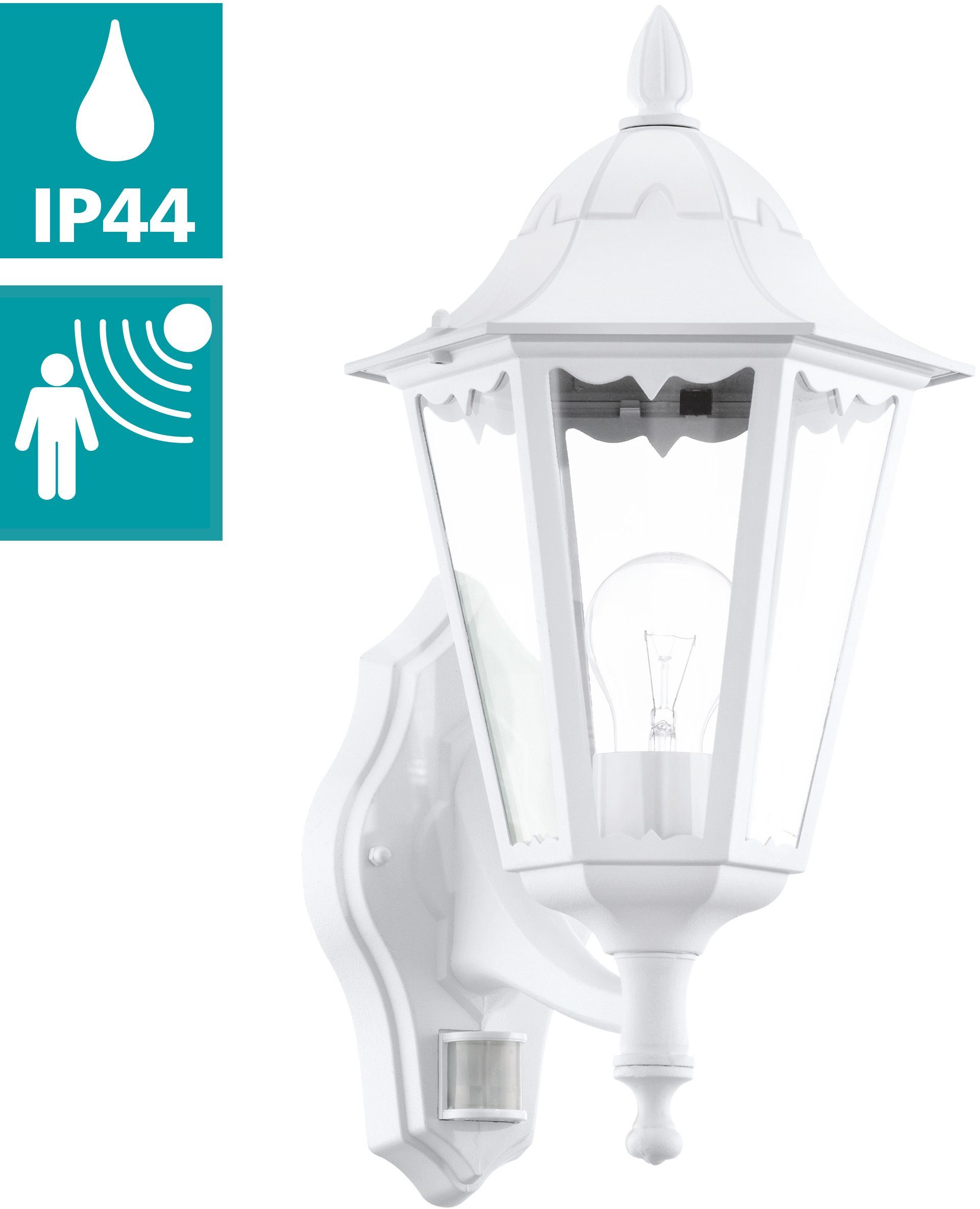 EGLO Außen-Wandleuchte NAVEDO Wandlampe, Außenbeleuchtung, schwarz, silber- günstig online kaufen