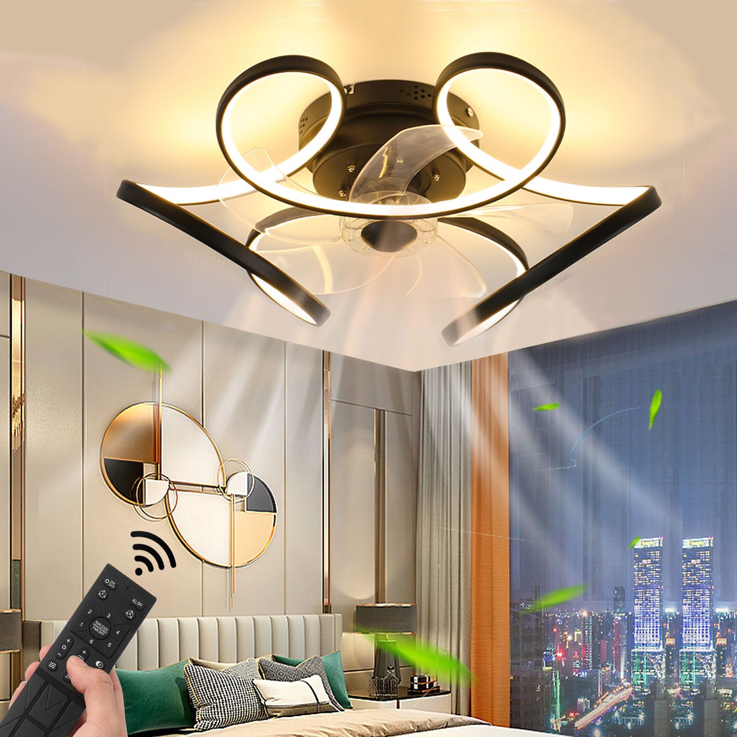 oyajia LED Deckenleuchte 60W Blumen LED günstig online kaufen