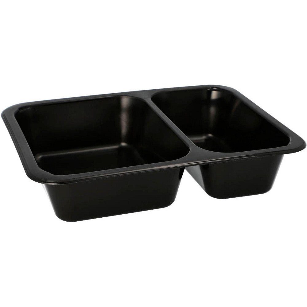 PAPSTAR Plastikteller 20 Mehrweg-Menüschalen 2-geteilt 22,7x17,8cm schwarz