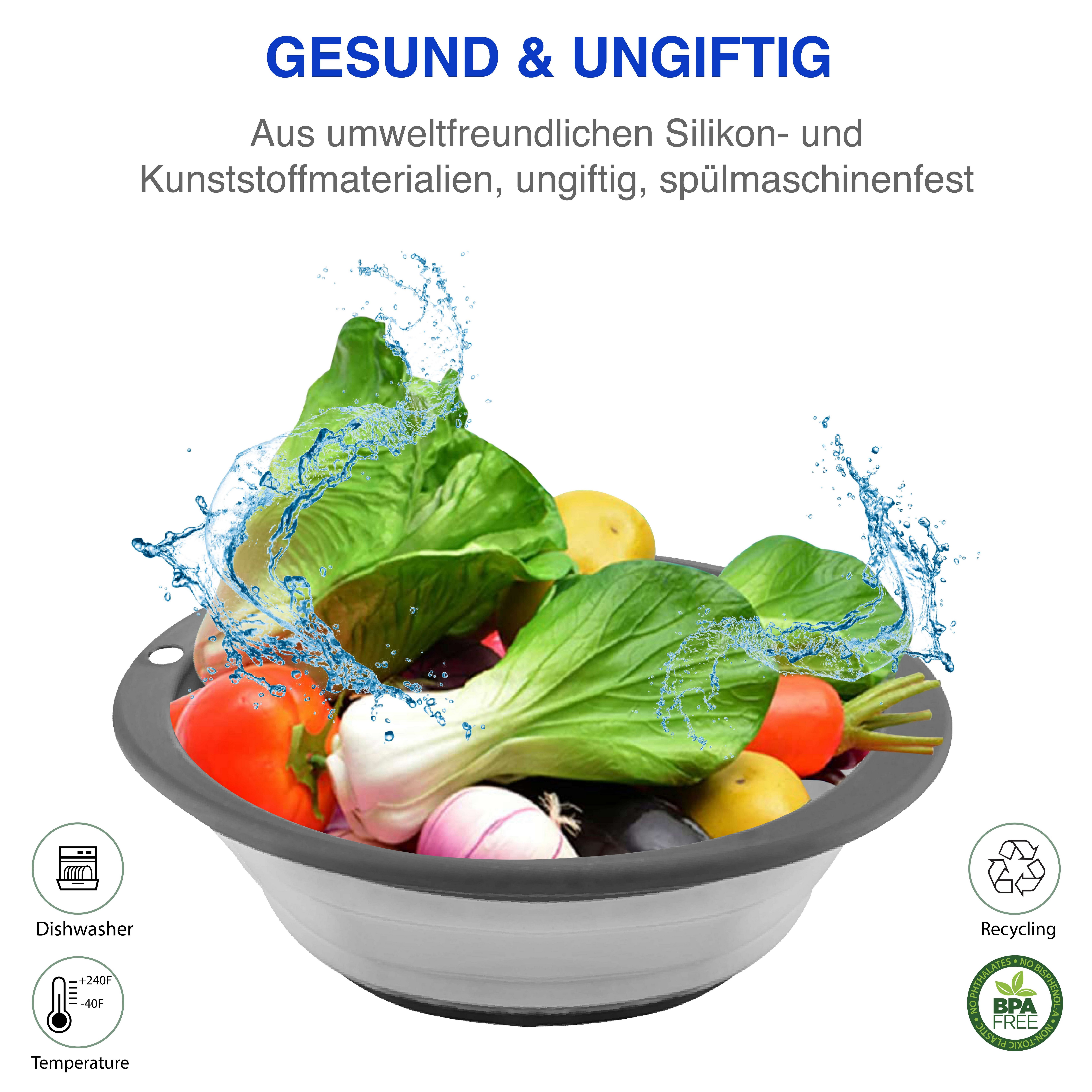 JEEL Küchensieb Sieb, Ellipse, (1-St), BPA Frei, geruchfrei, zum Waschen Obst und Gemüse