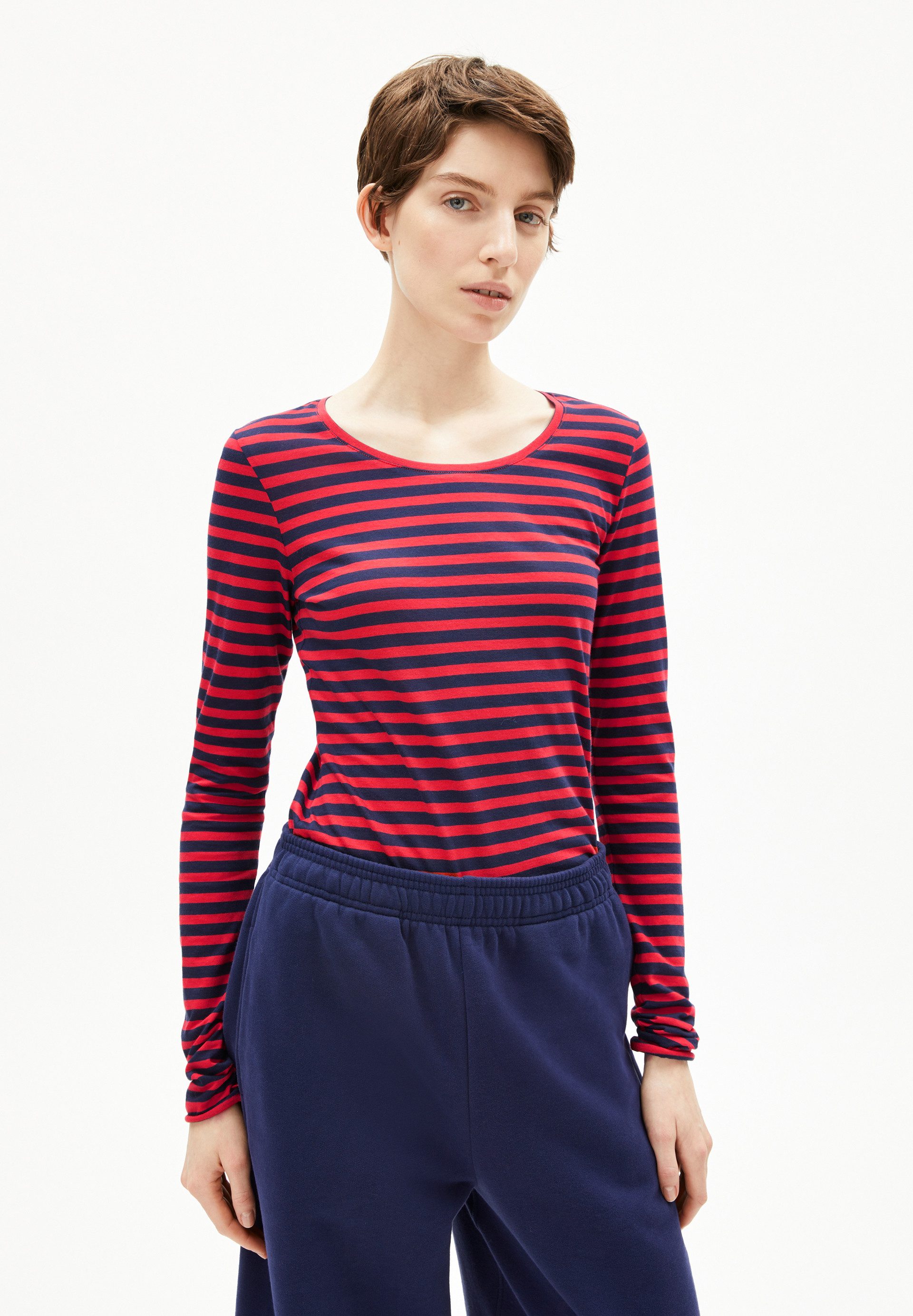 Armedangels Longsleeve EINIAARA STRIPES Longsleeve aus Bio-Baumwolle Slim Fit
