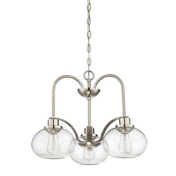 Licht-Erlebnisse Pendelleuchte FELI, ohne Leuchtmittel, Hängelampe E27 Nickel Glas Metall Industrial Hängeleuchte Esszimmer