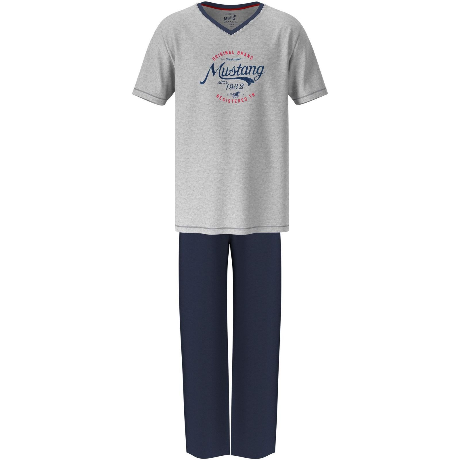 MUSTANG Schlafanzug Pyjama-Set T-Shirt Long Pants lange Hose Schlafkombi Na günstig online kaufen