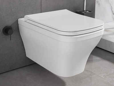 Aqua Bagno Dusch-WC Aqua Bagno spülrandloses Taharet-WC inkl. Taharat Shattaf WC-Sitz mit