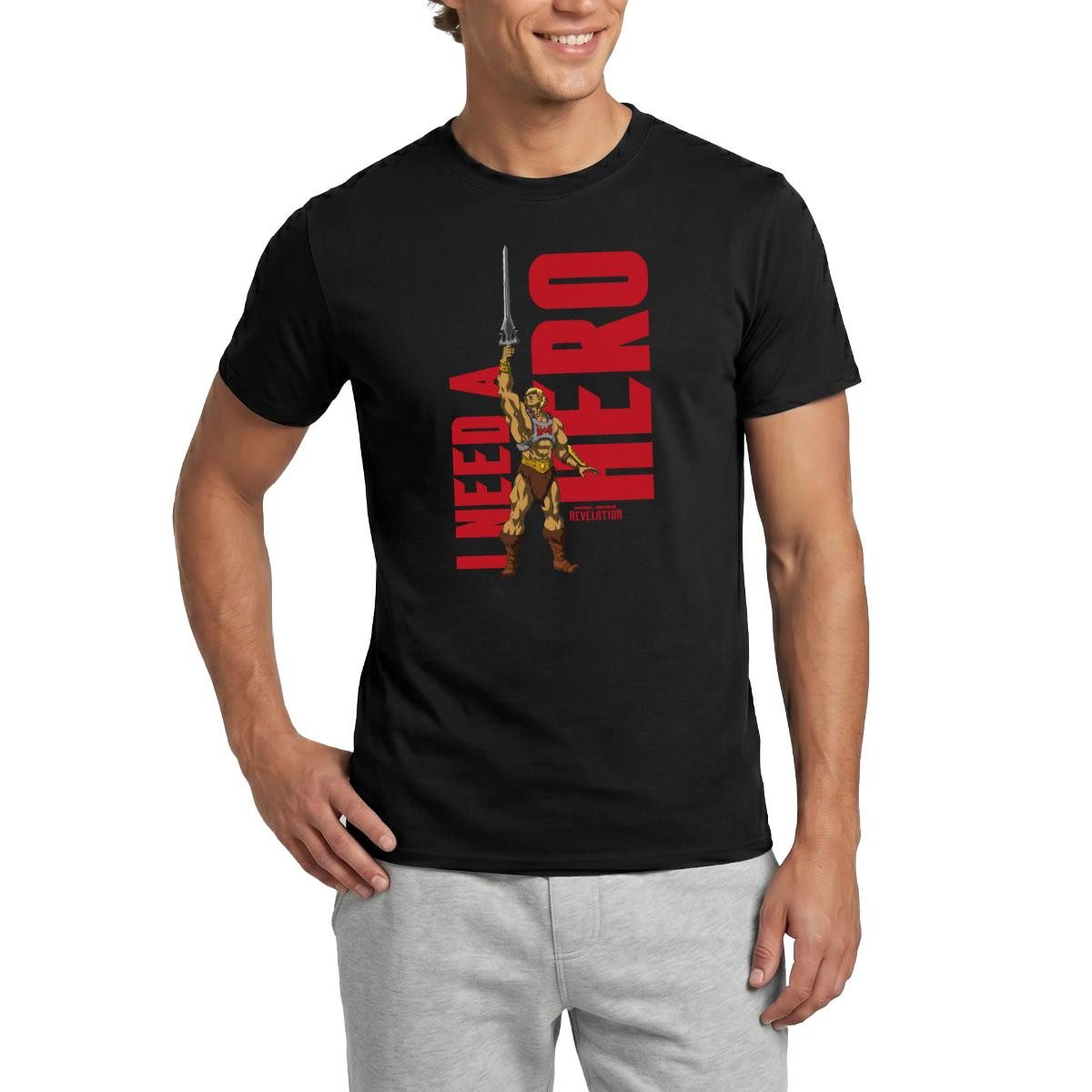 T-Shirt Masters Of The Universe He-Man I Need A Hero Männer T-Shirt