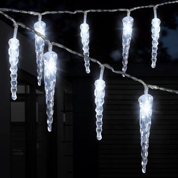 Star-Max LED Lichtleiste LED Eiszapfenlichterkette mit 40 Eiszapfen