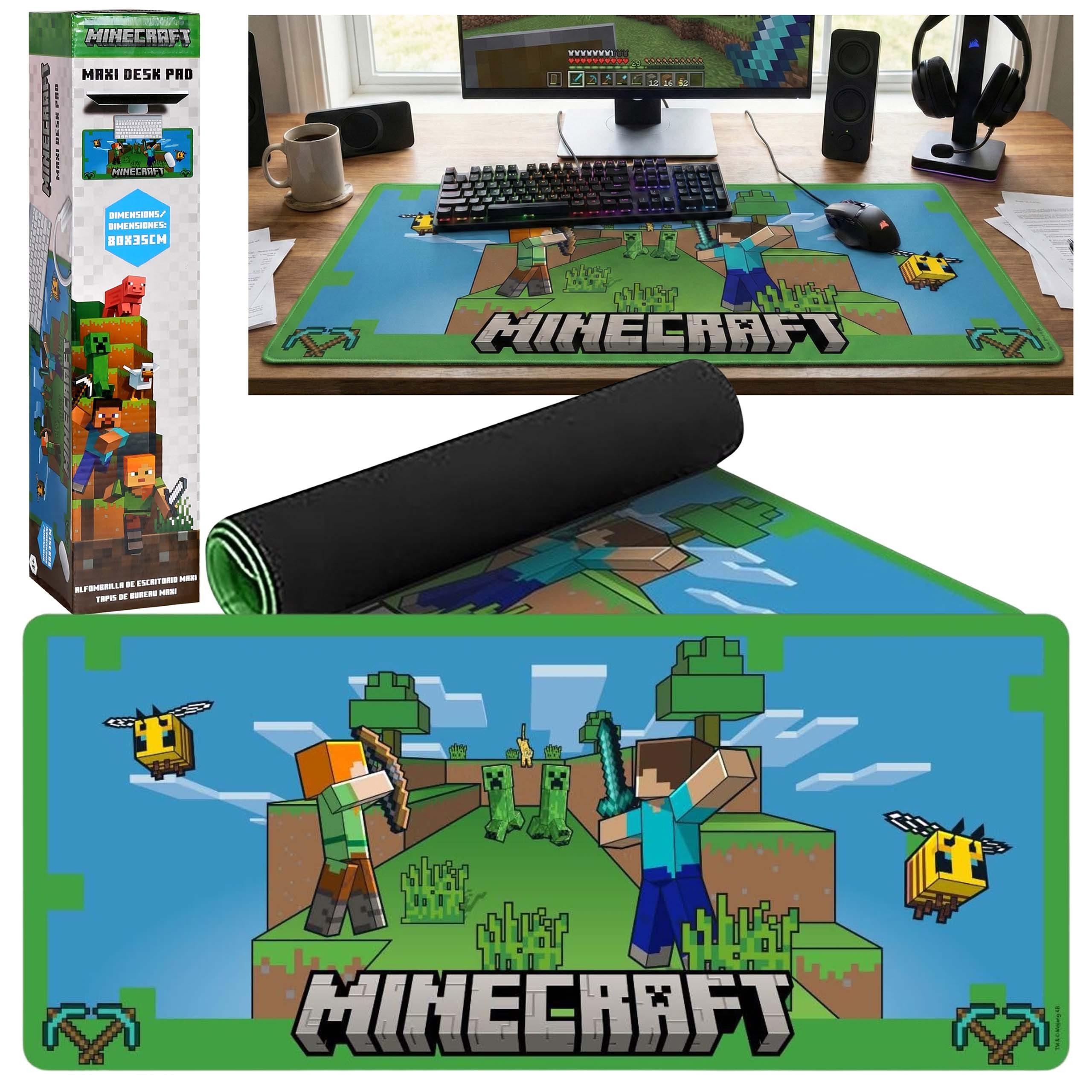 Minecraft Schreibtischunterlage Minecraft Große Schreibtischunterlage, rutschfest, 80×35 cm