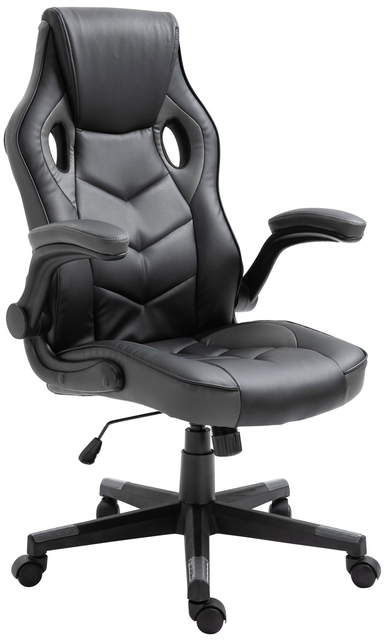 CLP Gaming Chair Omis Kunstleder, höhenverstellbar und drehbar schwarz/grau | Stühle