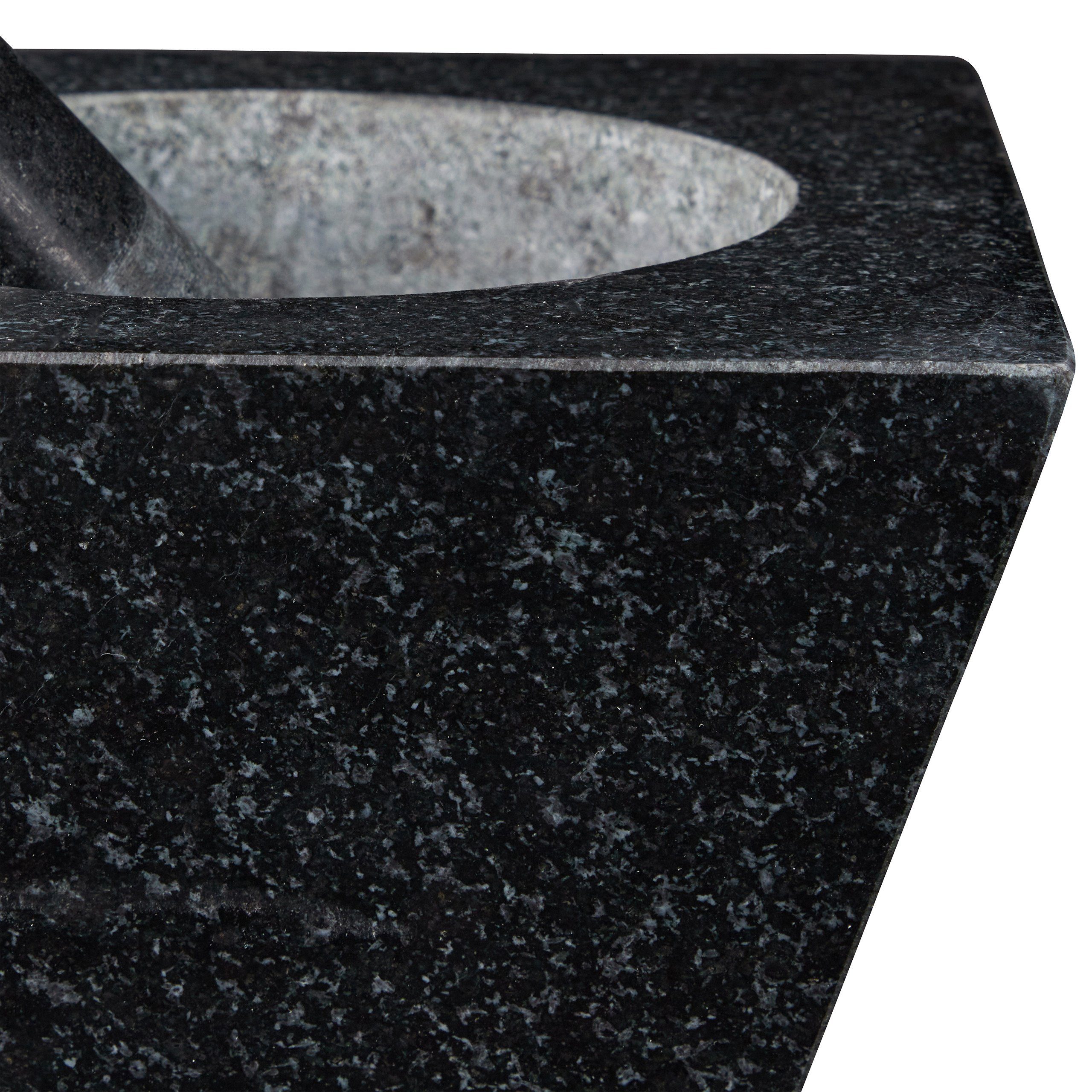 Granit mit Mörser relaxdays Stößel Eckiger Mörser aus