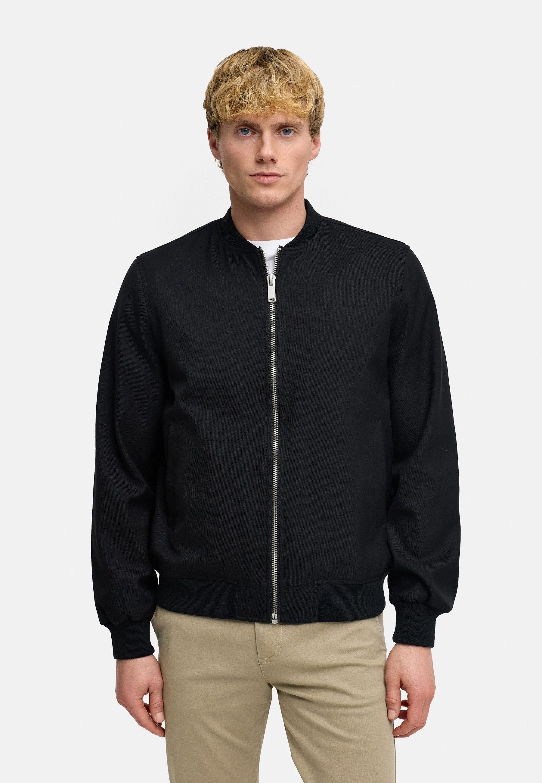 Kronstadt Bomberjacke Herren Hendrik bomber jacket Übergangsjacke mit Reißverschluss und Rippbündchen