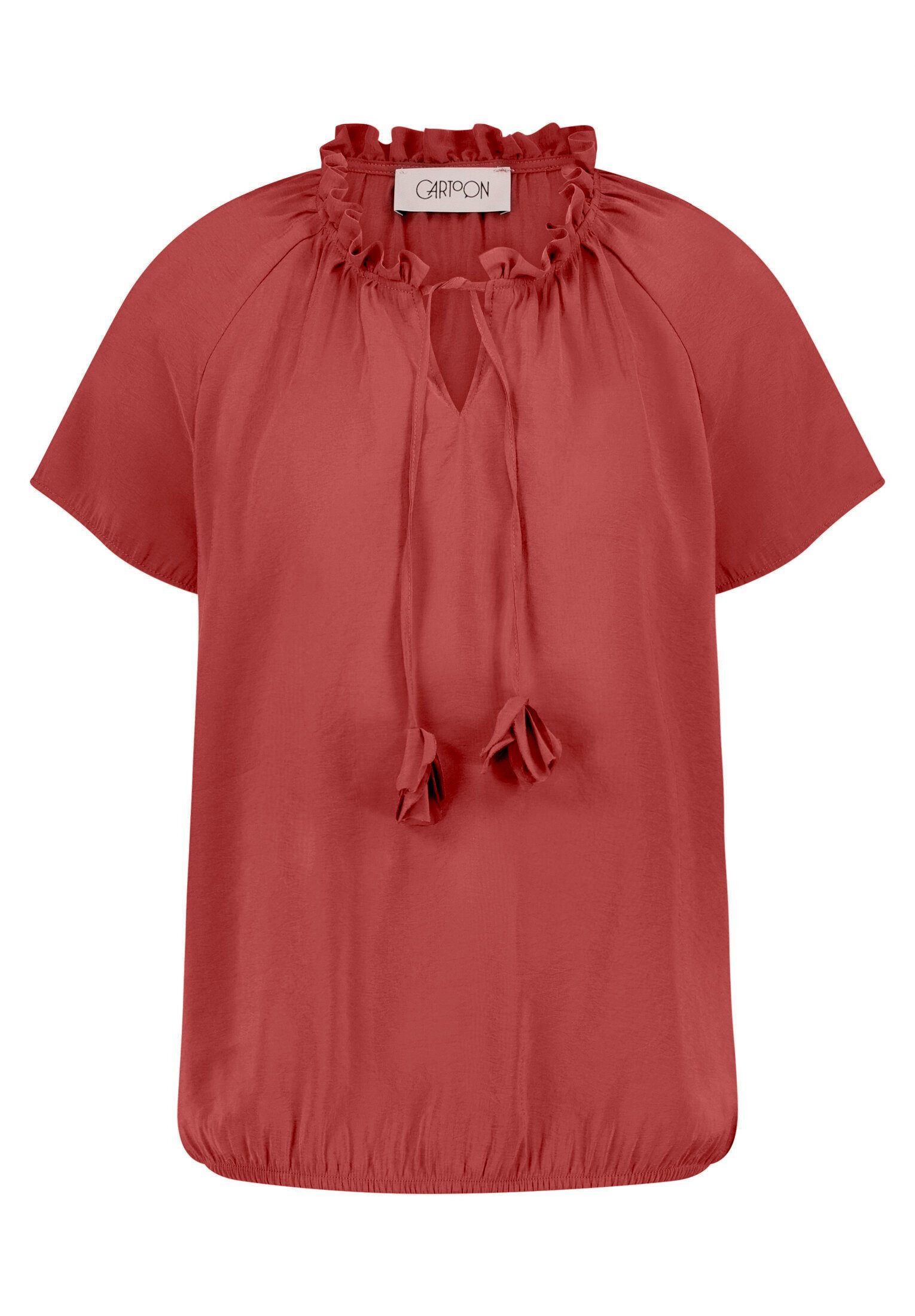 Cartoon Schlupfbluse Damen mit Raffung