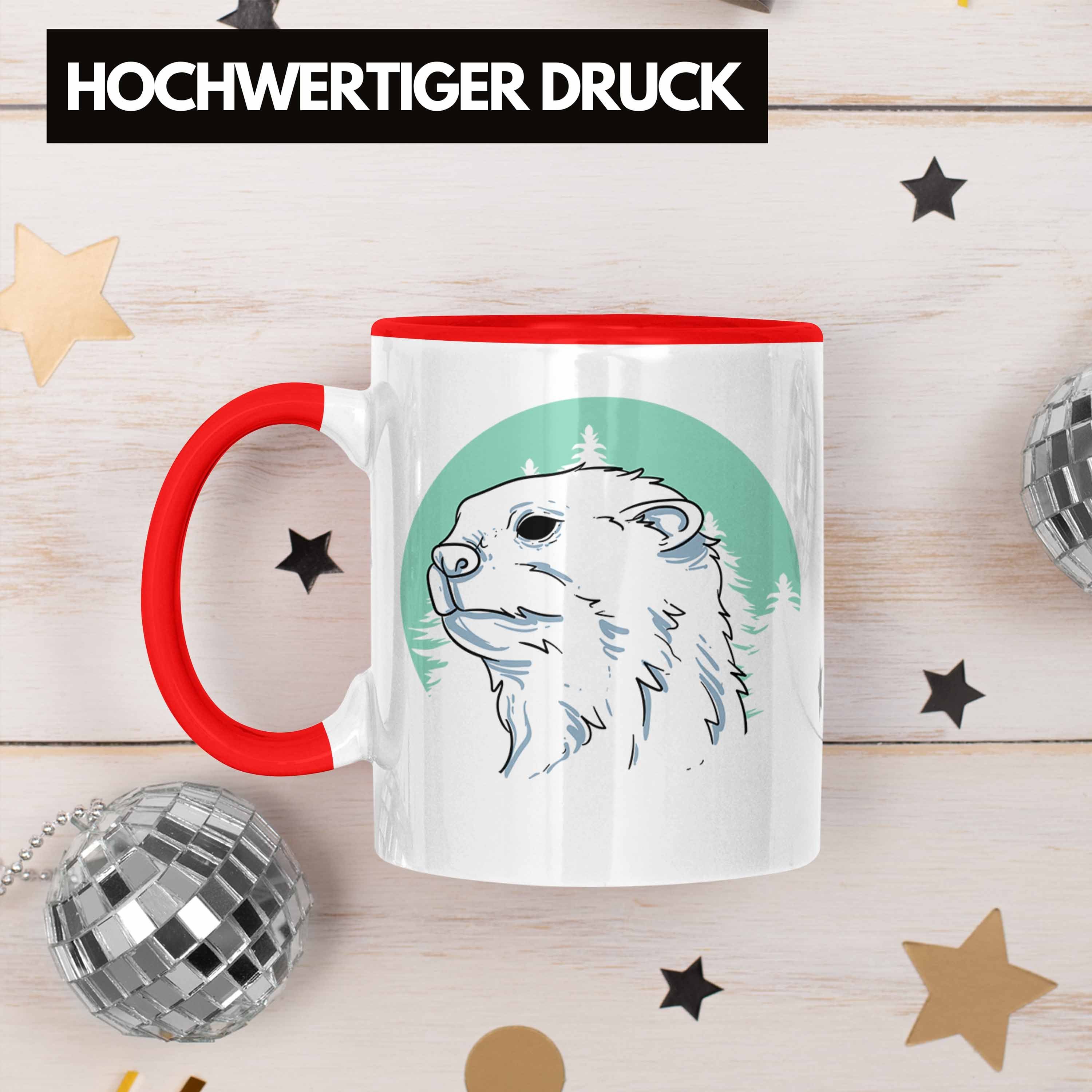 Trendation Geschenk Rot Tasse Geschenkidee Natur Geburtstag Otter Tasse Otter-Liebhaber