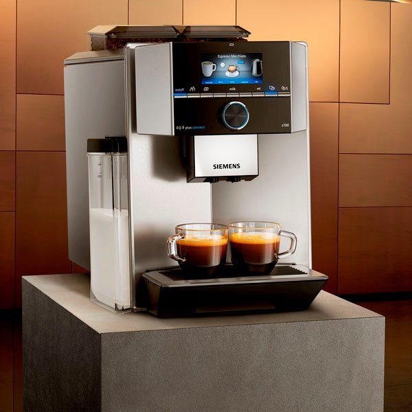 SIEMENS Kaffeevollautomat EQ.9 leise, connect 10 extra zu s500 individuelle automatische Reinigung, plus TI9558X1DE, bis Profile
