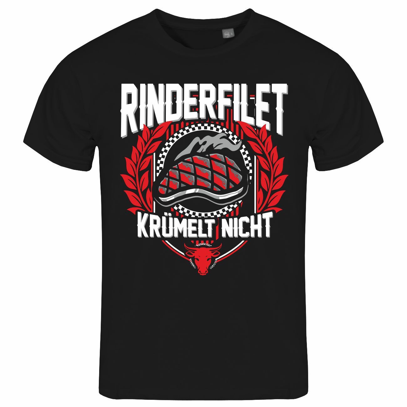 Print-Shirt Herren T-Shirt Rinderfilet krümelt nicht