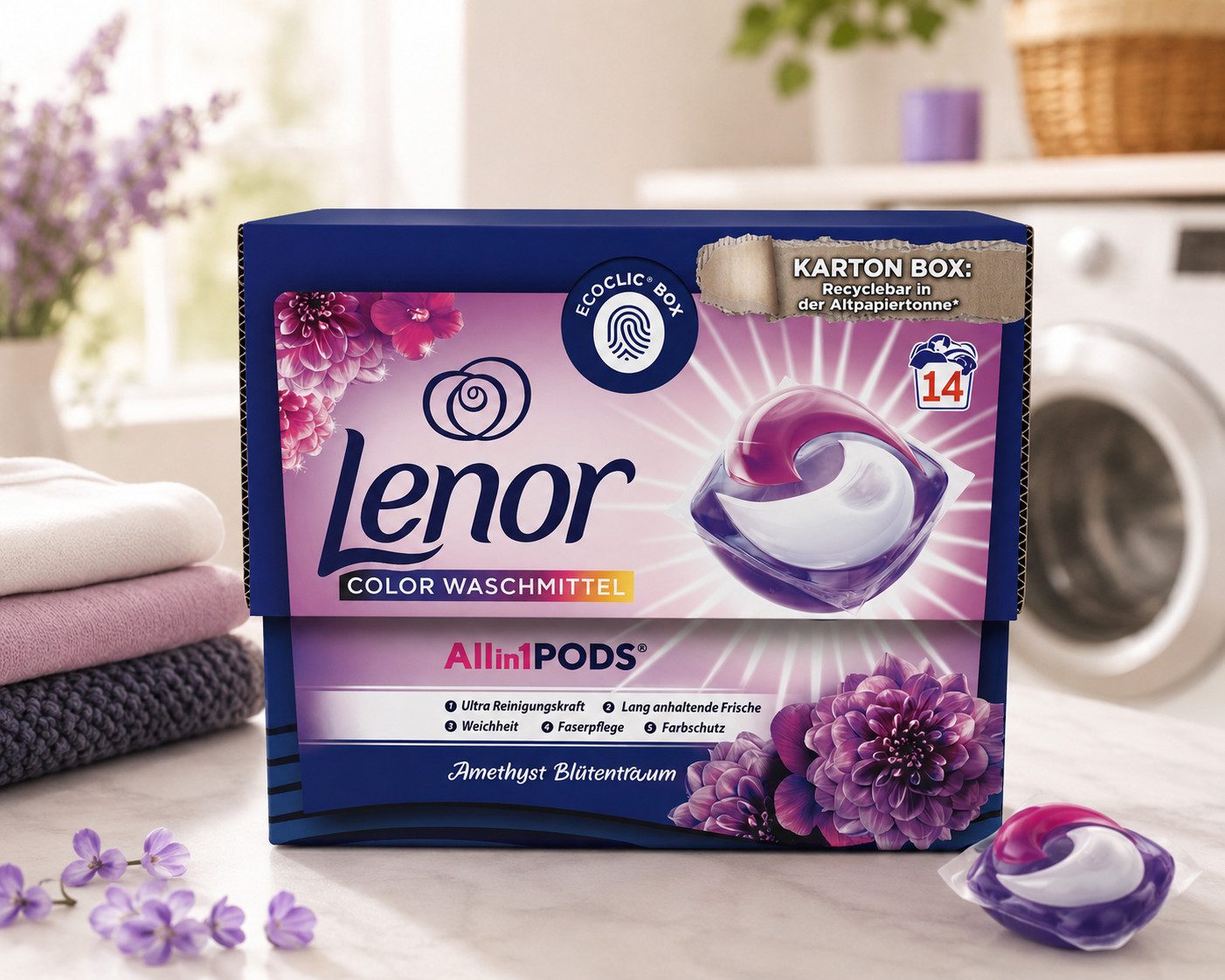 LENOR Lenor All in 1 PODS Amethyst Blütentraum Colorwaschmittel Colorwaschmittel
