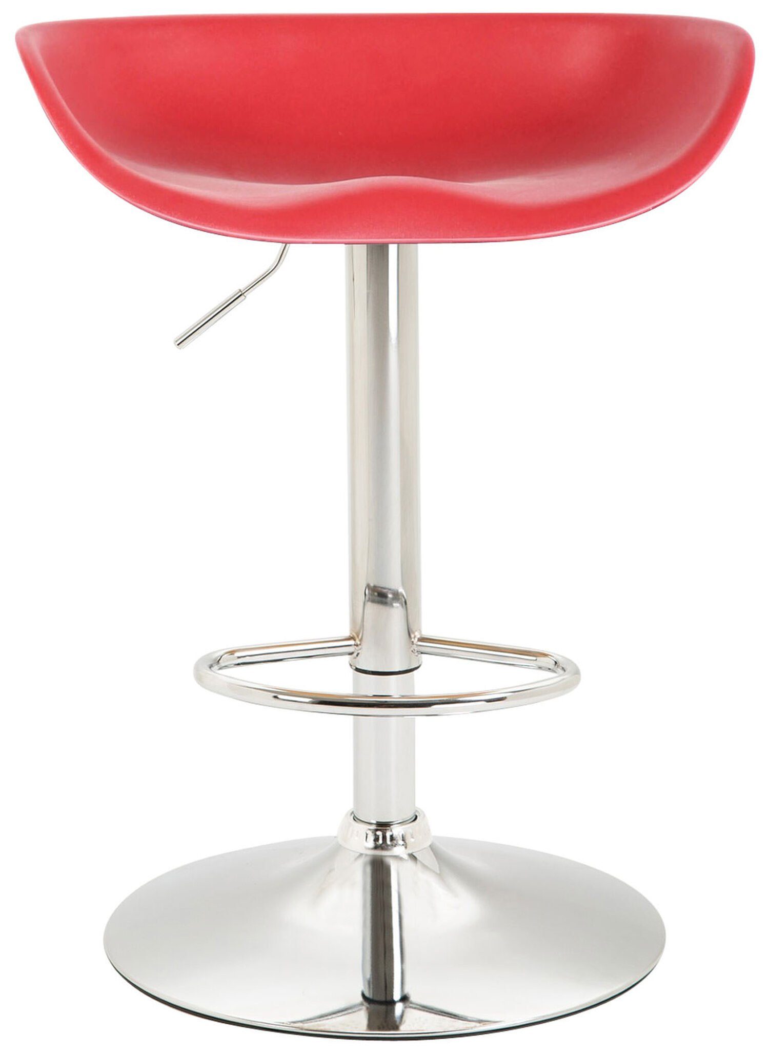 Gestell und höhenverstellbar), Metall TPFLiving Barhocker Fußstütze - chrom mit angenehmer für Kunststoff Küche 360° (Barstuhl Hocker Anna & - Sitzfläche: Rot Theke drehbar