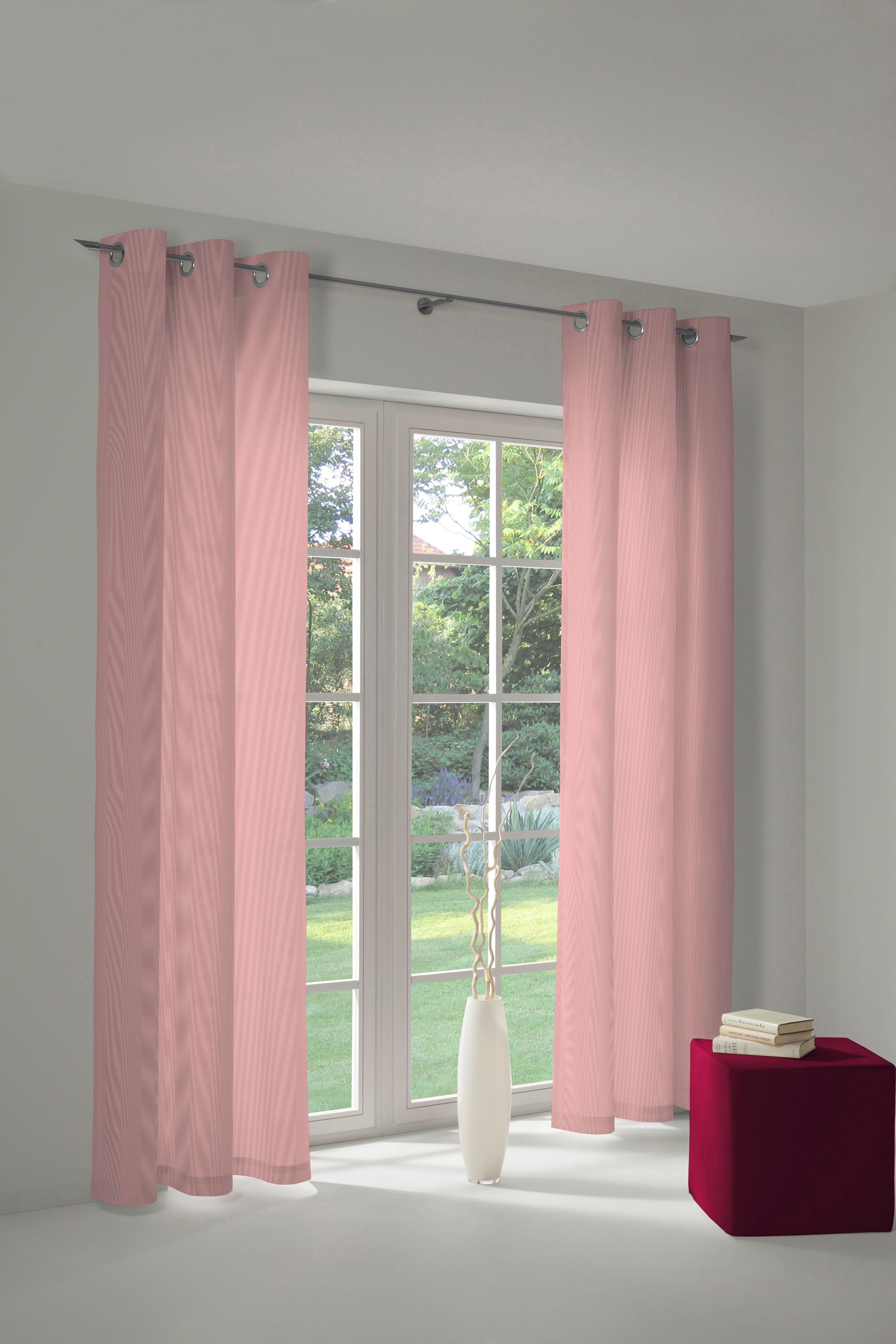 Vorhang Uni Collection, Adam, Ösen (1 St), blickdicht, Jacquard, nachhaltig rosa | Thermovorhänge