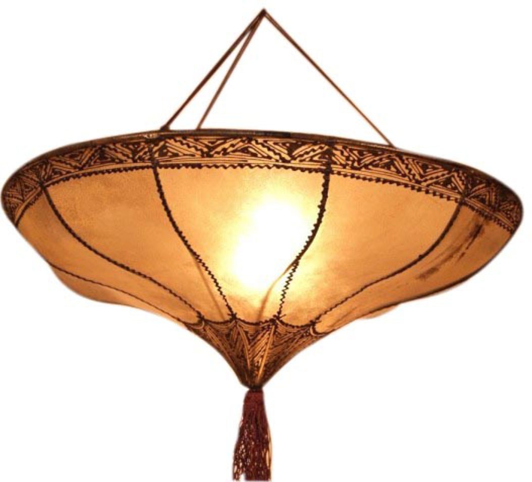 Guru-Shop Deckenleuchten Henna Leder Deckenlampe - Salem natur, Leuchtmittel nicht inklusive