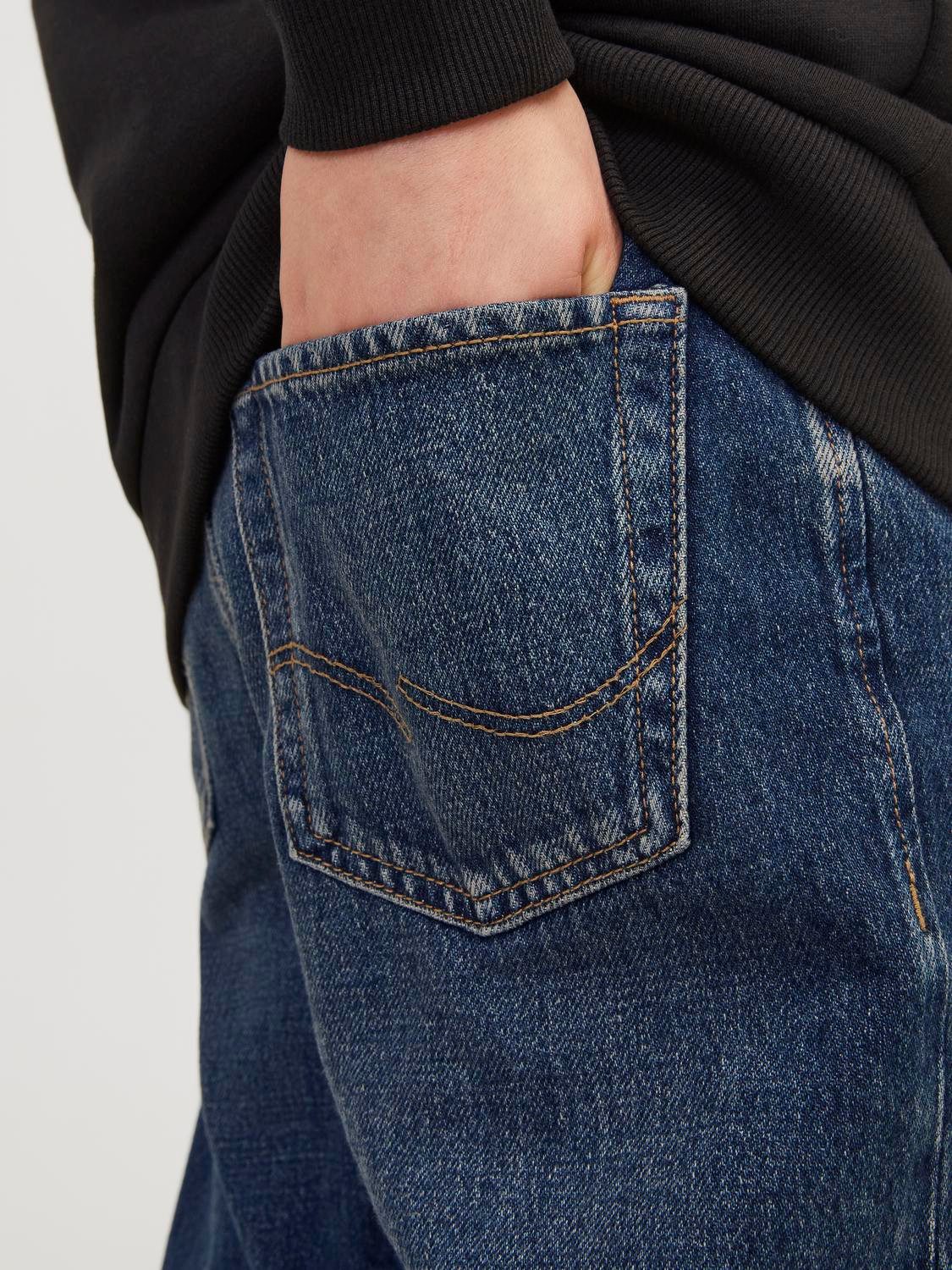 Jack & Jones Junior Relax-fit-Jeans JJICHRIS robust, pflegeleicht, stylisch Abriebeffekte, modisch, loose fit, Denim