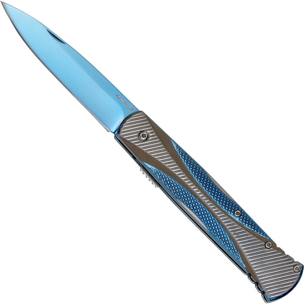 Haller Messer Taschenmesser Messer Stiletto blue mit Clip Liner Lock, rostfrei