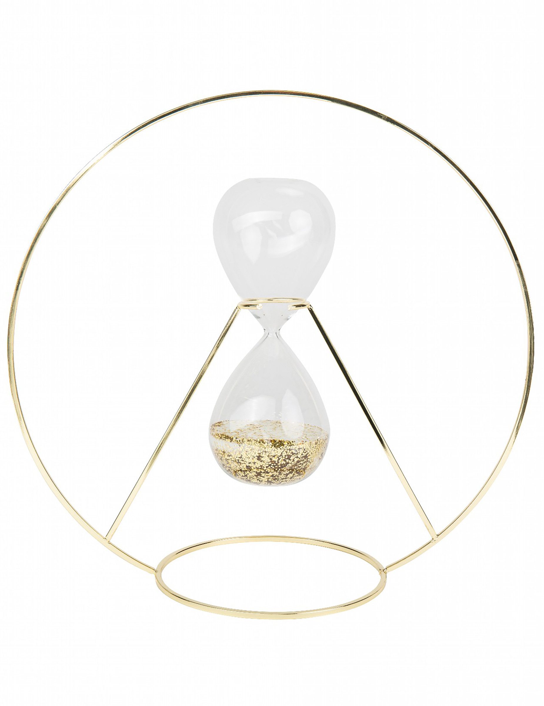 Kostüm Edle Sanduhr aus Metall Weihnachts-Tischdeko goldfarben 35 cm