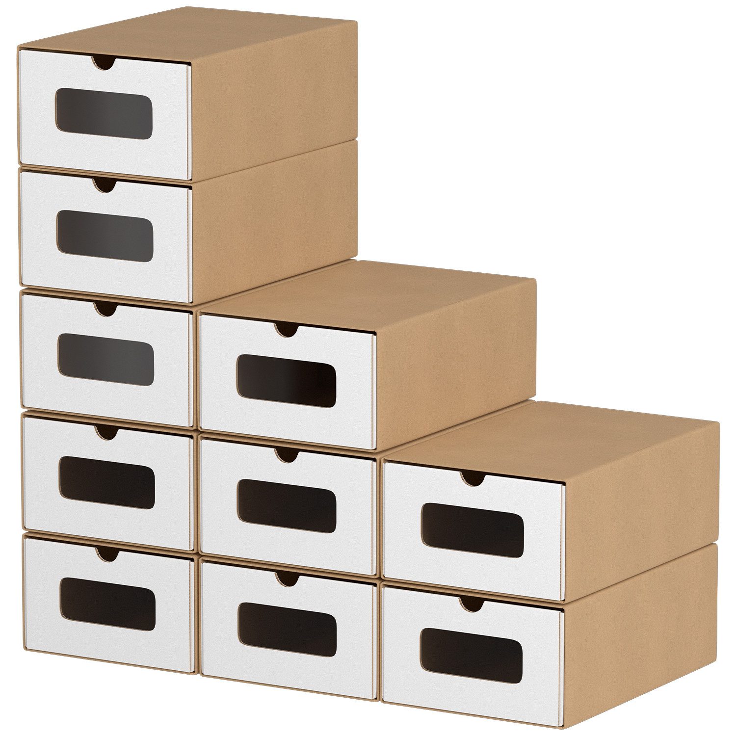 Clanmacy Schuhbox 10/20X Schuhboxen Boxen stapelbar mit Sichtfenster Schuhe Spielzeug (10 St)