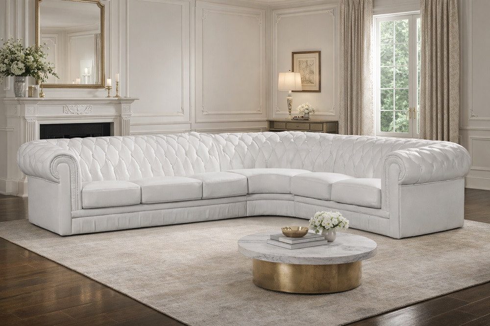 JVmoebel Chesterfield-Sofa Elegantes Ledersofa im Chesterfield-Stil mit individueller Polsterung, Made in Europa