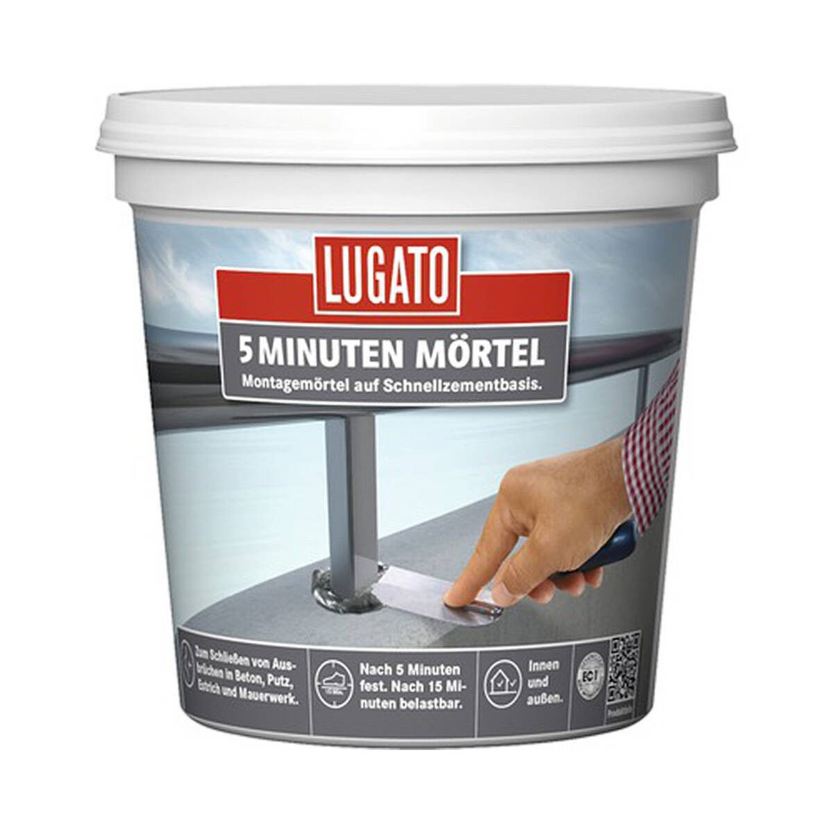 Lugato Mörtel 5 Minuten Mörtel 5 kg, (Einzeln), wasser- & frostbeständig, witterungsbeständig