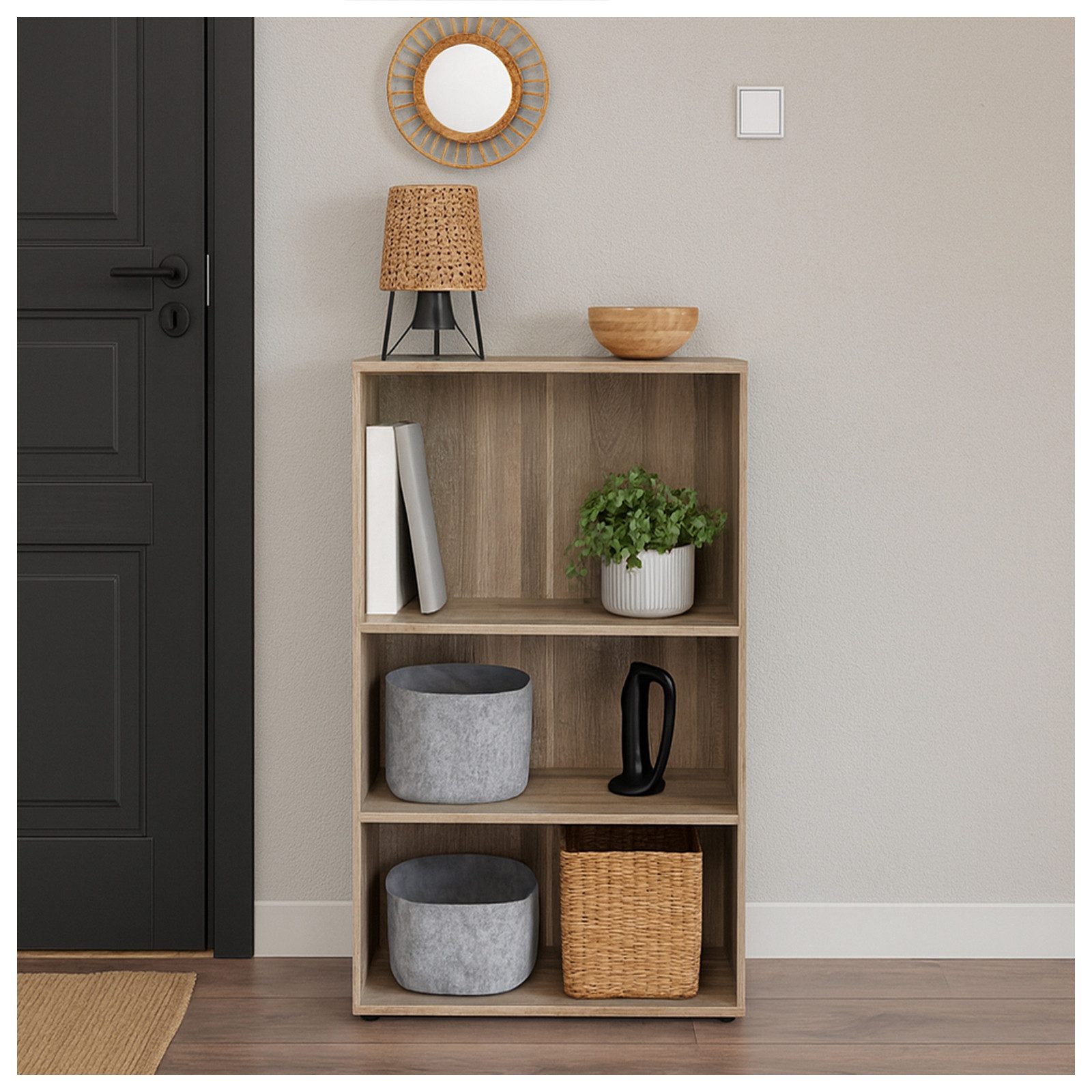 HTI-Living Mehrzweckregal Standregal Nina mit 3 Fächern Sonoma, Stück 1-tlg günstig online kaufen