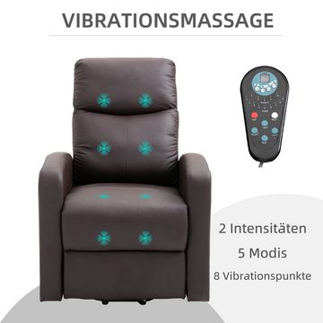 HOMCOM Relaxsessel Sessel mit Aufstehhilfe, Elektrischer Massagesessel (Aufstehsessel, 1-St., Fernsehsessel), bis 120 kg belastbar