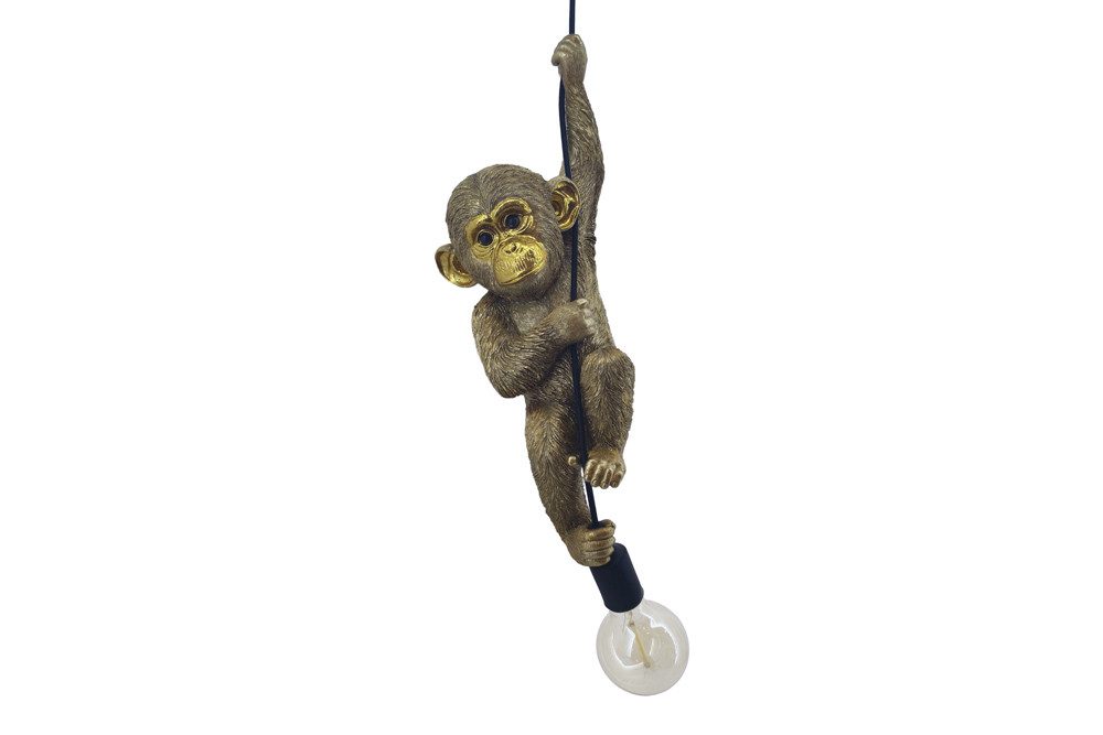 riess-ambiente Hängeleuchte MONKEY 55cm gold - Affe, Skulptur, handgefertigt, exotisch, Dschungel, keine besonderen Funktionen, ohne Leuchtmittel, Tierische Pendelleuchte - ideal für Wohnzimmer, Schlafzimmer oder Flur