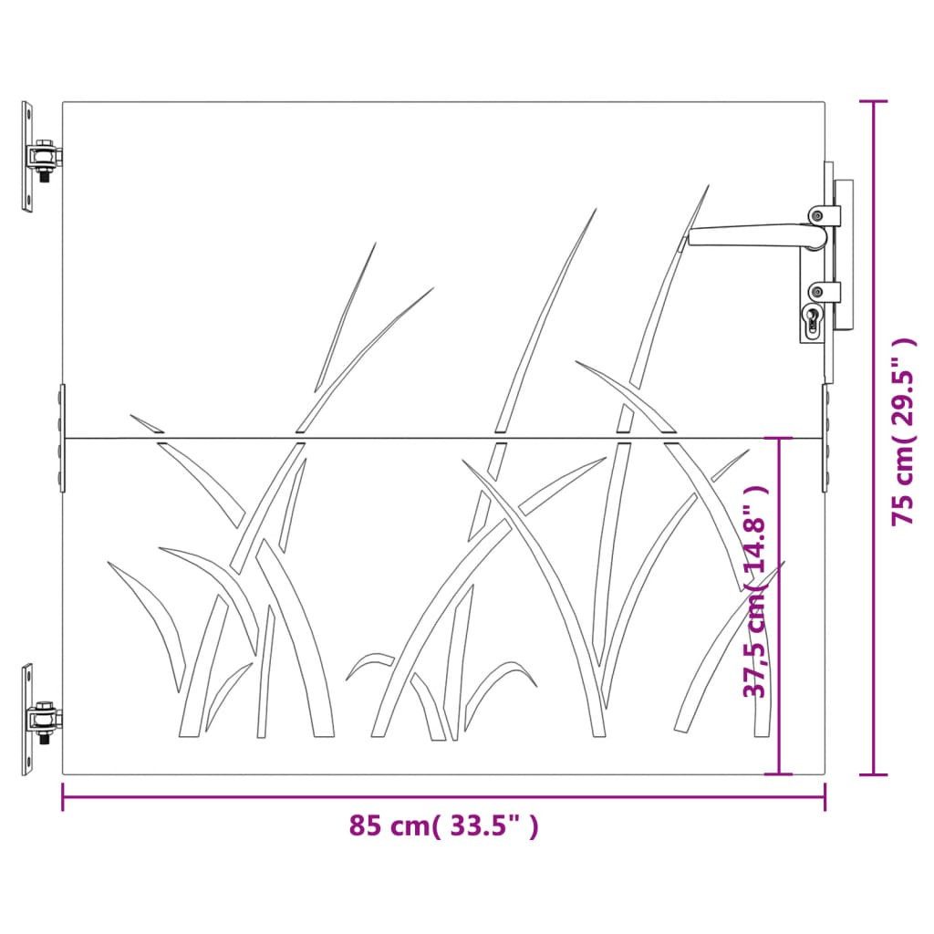 Vellora Gartentor Gartentor Cortenstahl Gras-Design, (Abschließbar), günstig online kaufen