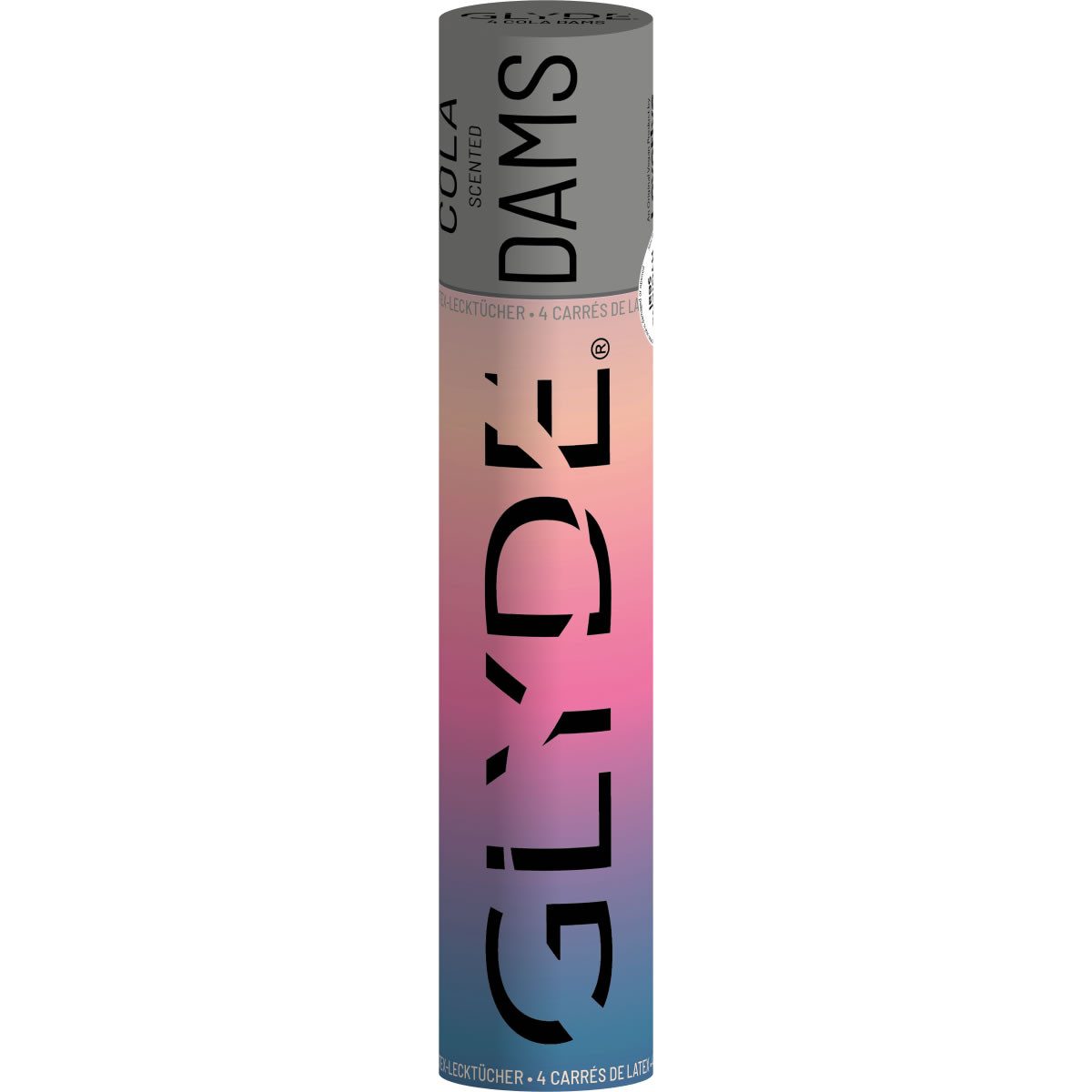 Glyde Презервативы Glyde Oral Dental Dams 4 farbige Latex-Schutz- Lecktücher mit Duft Варианты: Black/Cola, 4 St., seidenweiche Latex-Tücher für Oralverkehr, Schwarz gefärbt - Lecktücher mit Cola-Duft