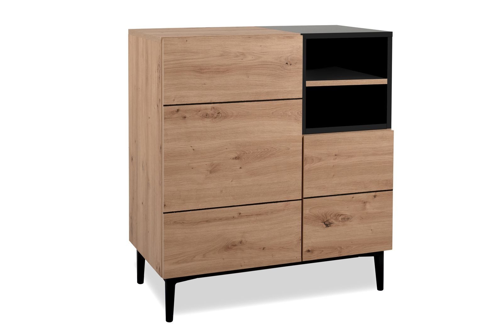 Kommode Kommode New Orleans 01A in Artisan Oak / Schwarz