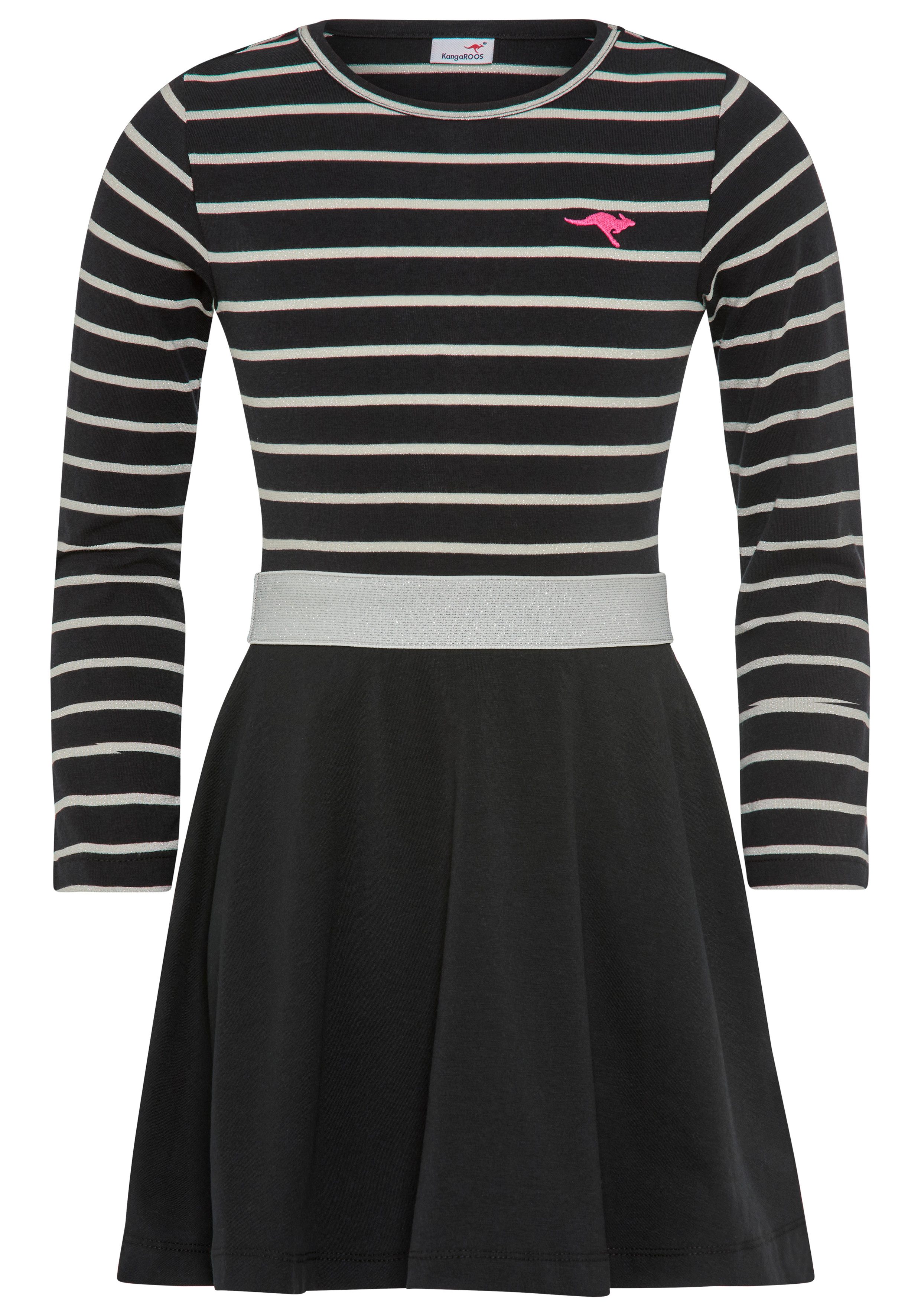 KangaROOS Jerseykleid Ringelkleid für kleine Mädchen Glitzer-Ringel, festliche Anlässe, kniefrei, modischer Stil. Reduzierter Preis € 24,99. Unverbindliche Preisempfehlung € 29,99, (€ 24,99 pro 1 Stk)