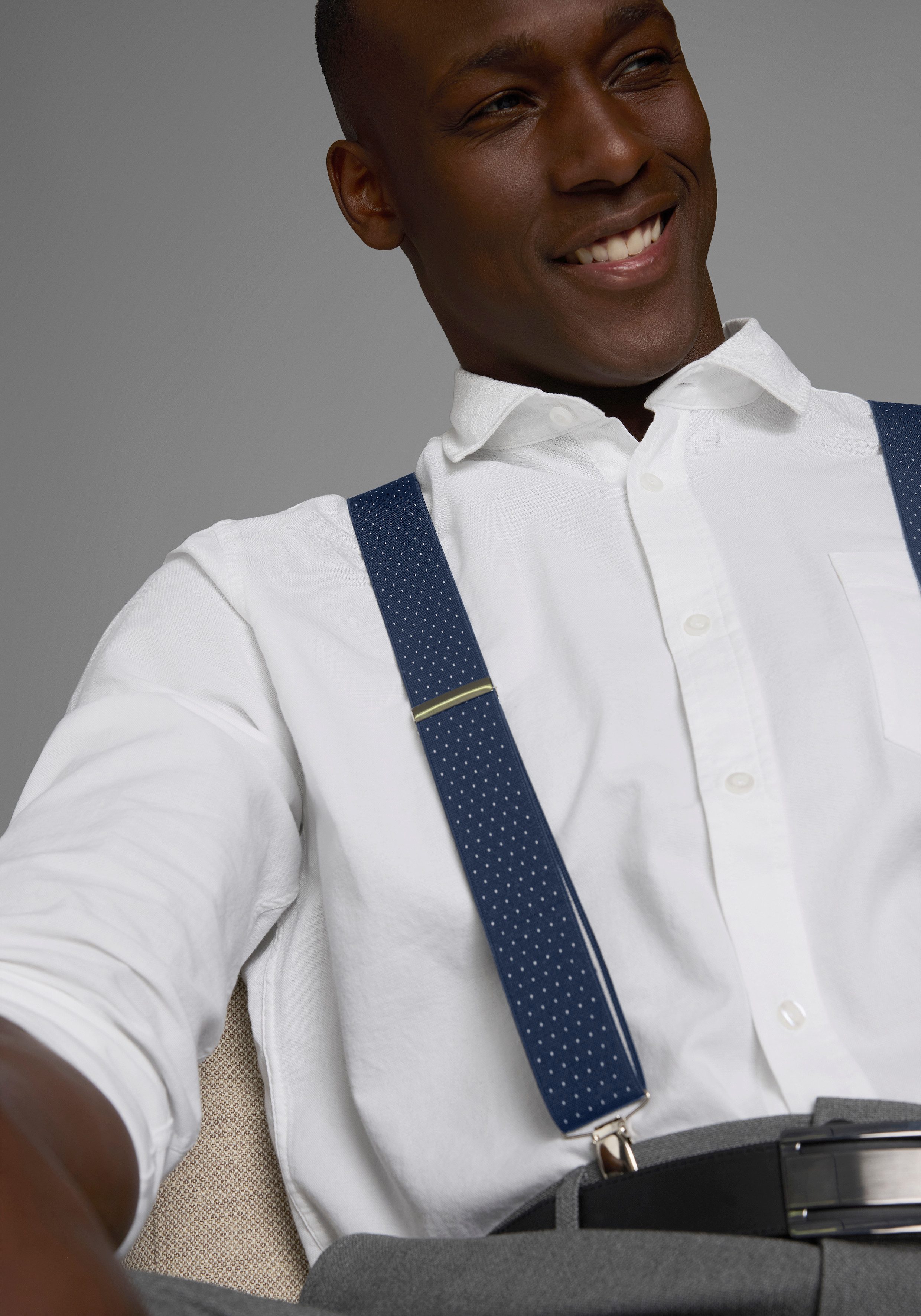 Man's World Подтяжки in bequemer Breite & extra Длина bis 130cm - neue Farbe jeansblau