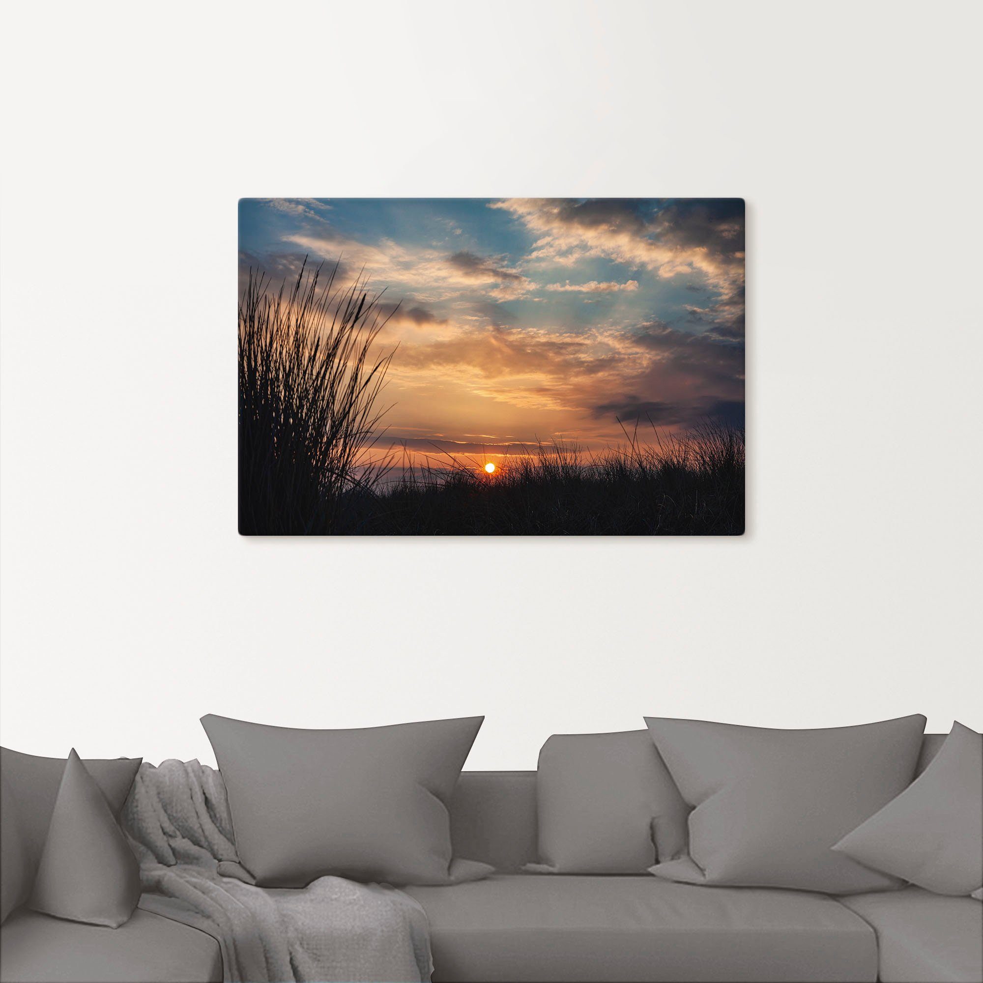 Alubild, Sonnenuntergang Poster versch. Größen vom Leinwandbild, Wandbild an oder (1 St), Sonnenuntergang Artland in als & Ostsee, Wandaufkleber -aufgang Küste Bilder der