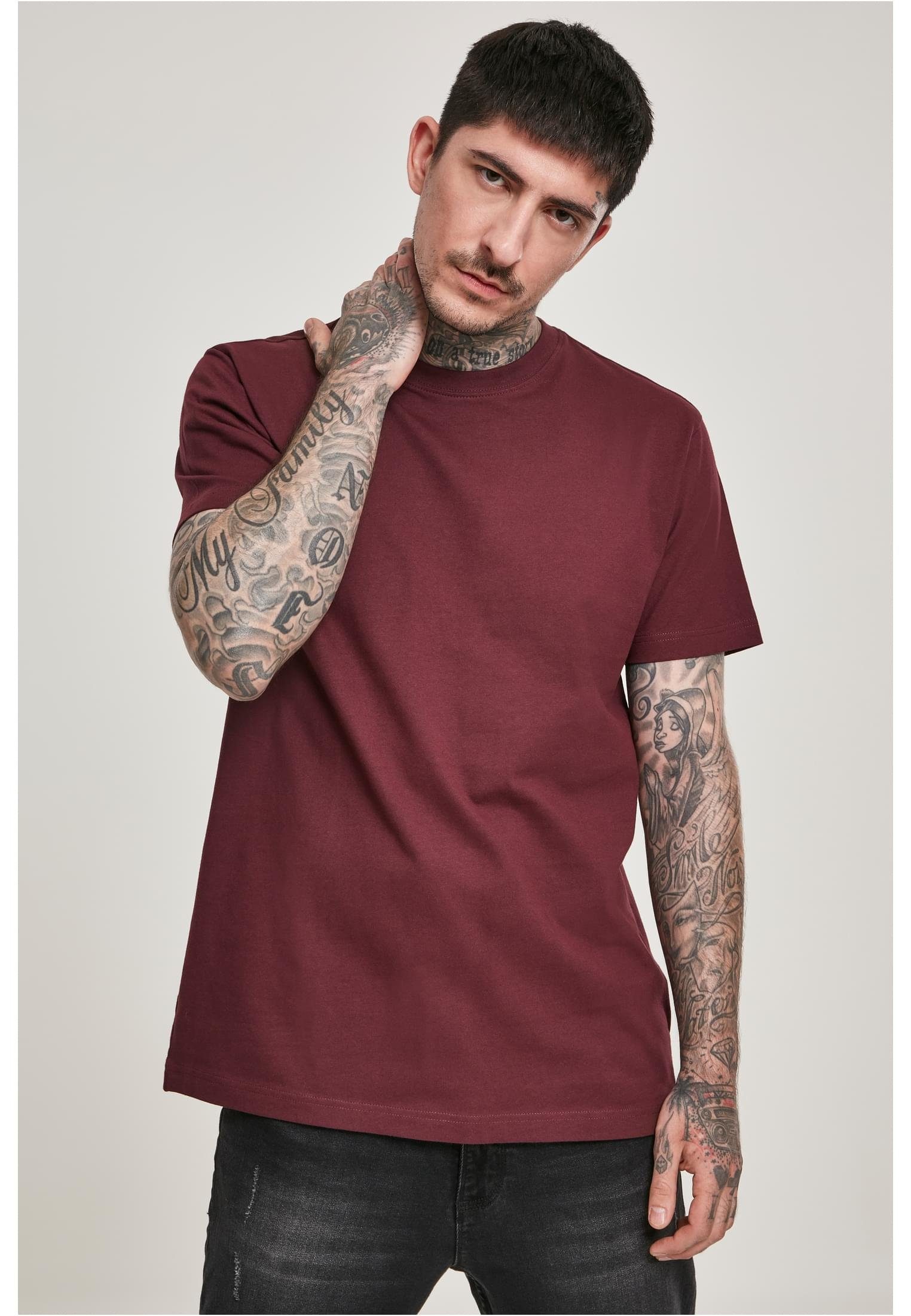 Herren (1-tlg) URBAN Tee CLASSICS Basic redwine T-Shirt