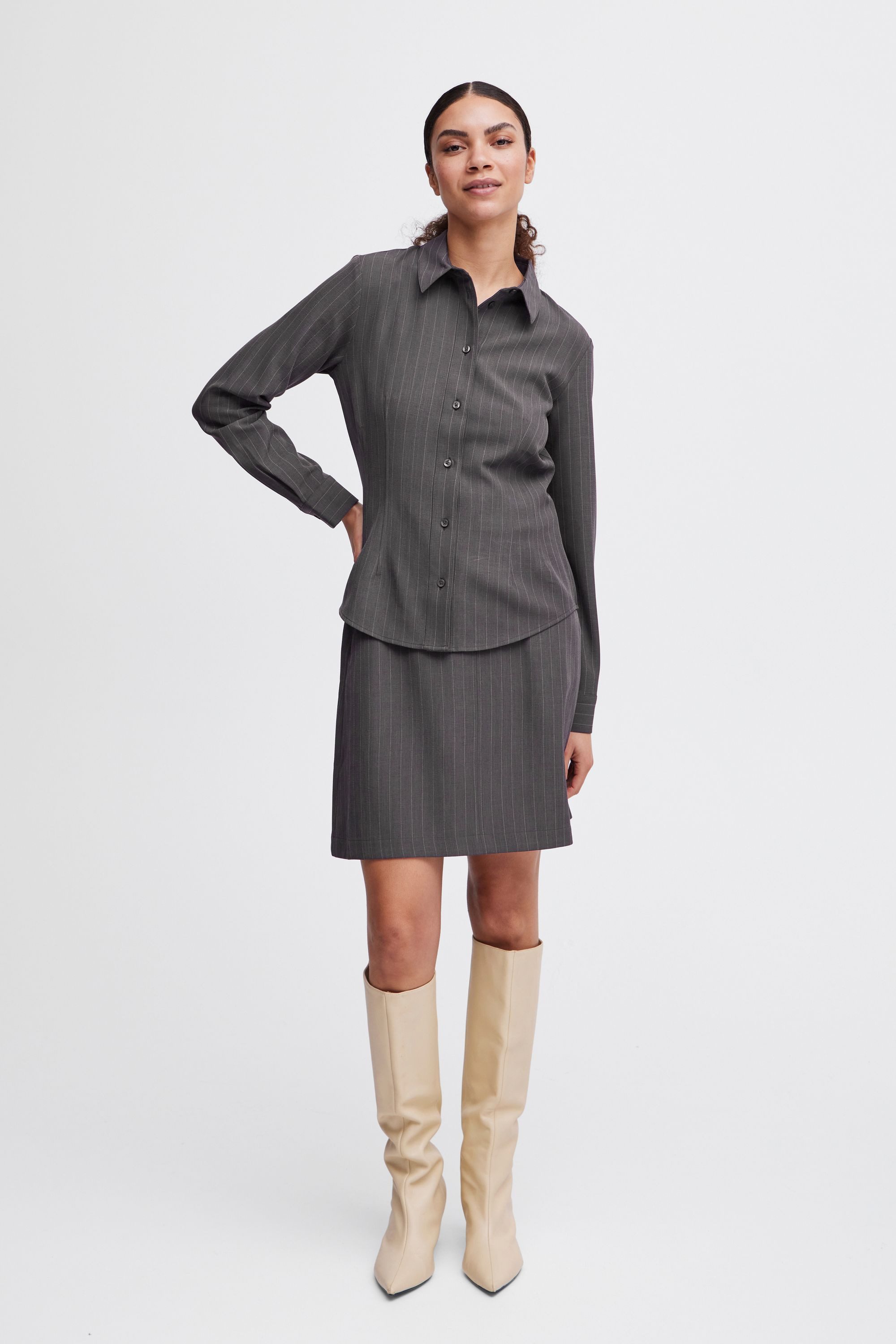 b.young Langarmhemd Langarmbluse