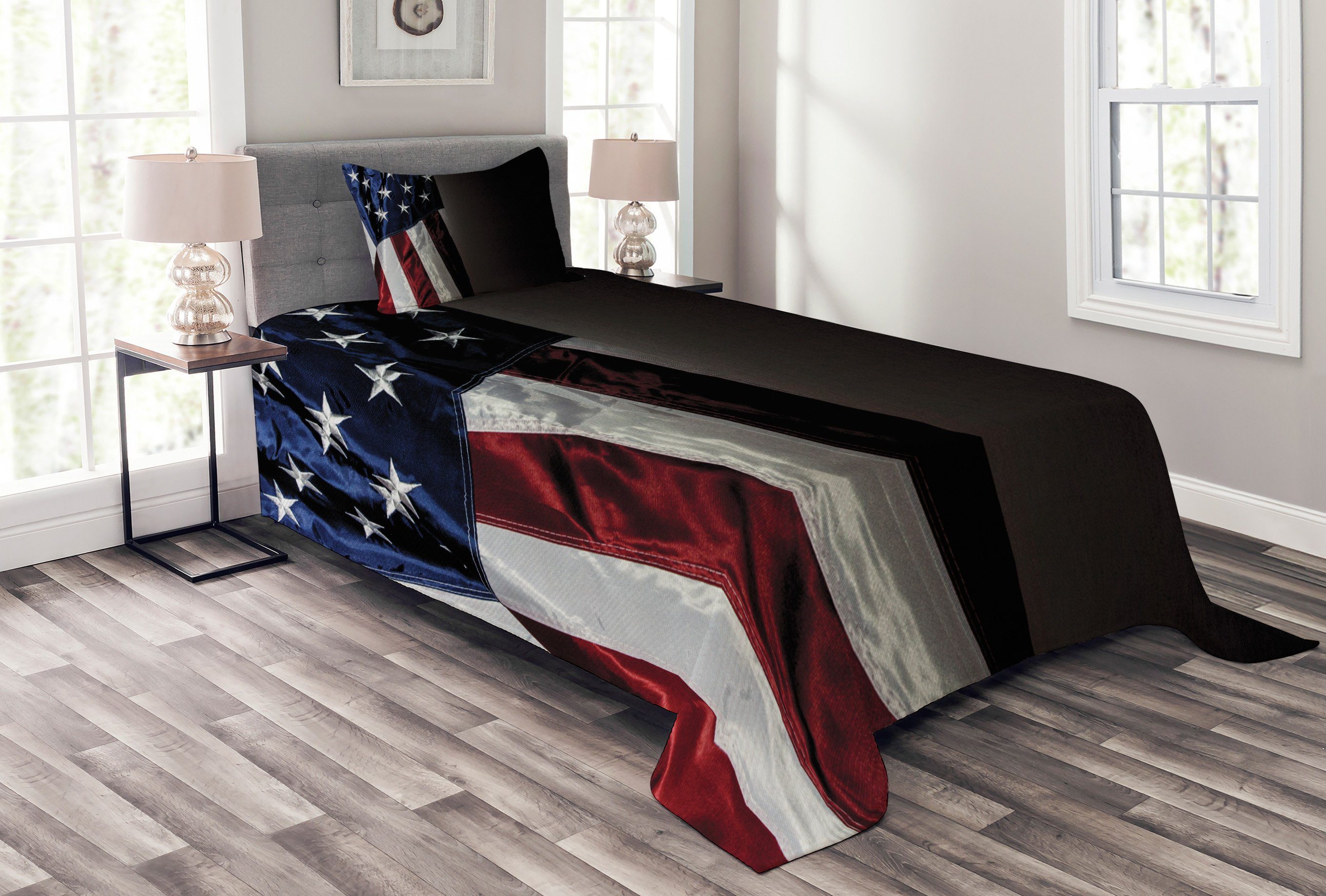 Staaten Proud Amerika von Waschbar, Country Americana Flag Abakuhaus, Tagesdecke Vereinigte Set mit Kissenbezügen