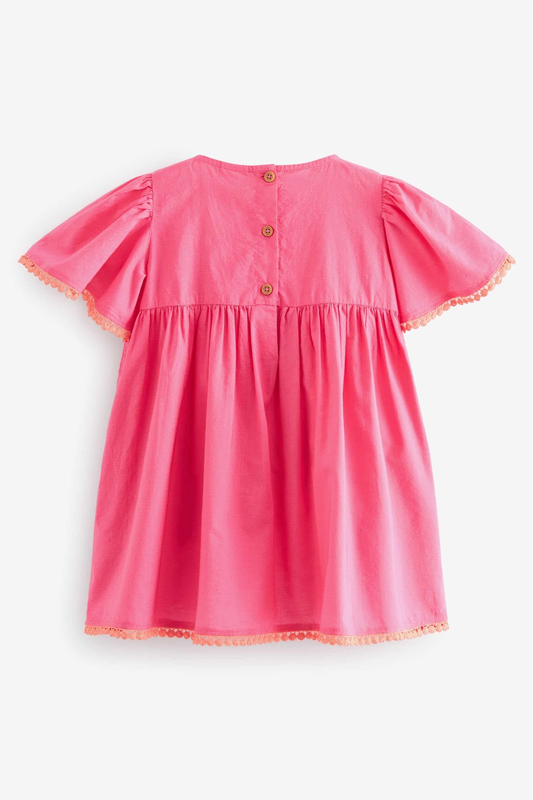 Next Sommerkleid Besticktes Kaftan-Kleid Pink (1-tlg)
