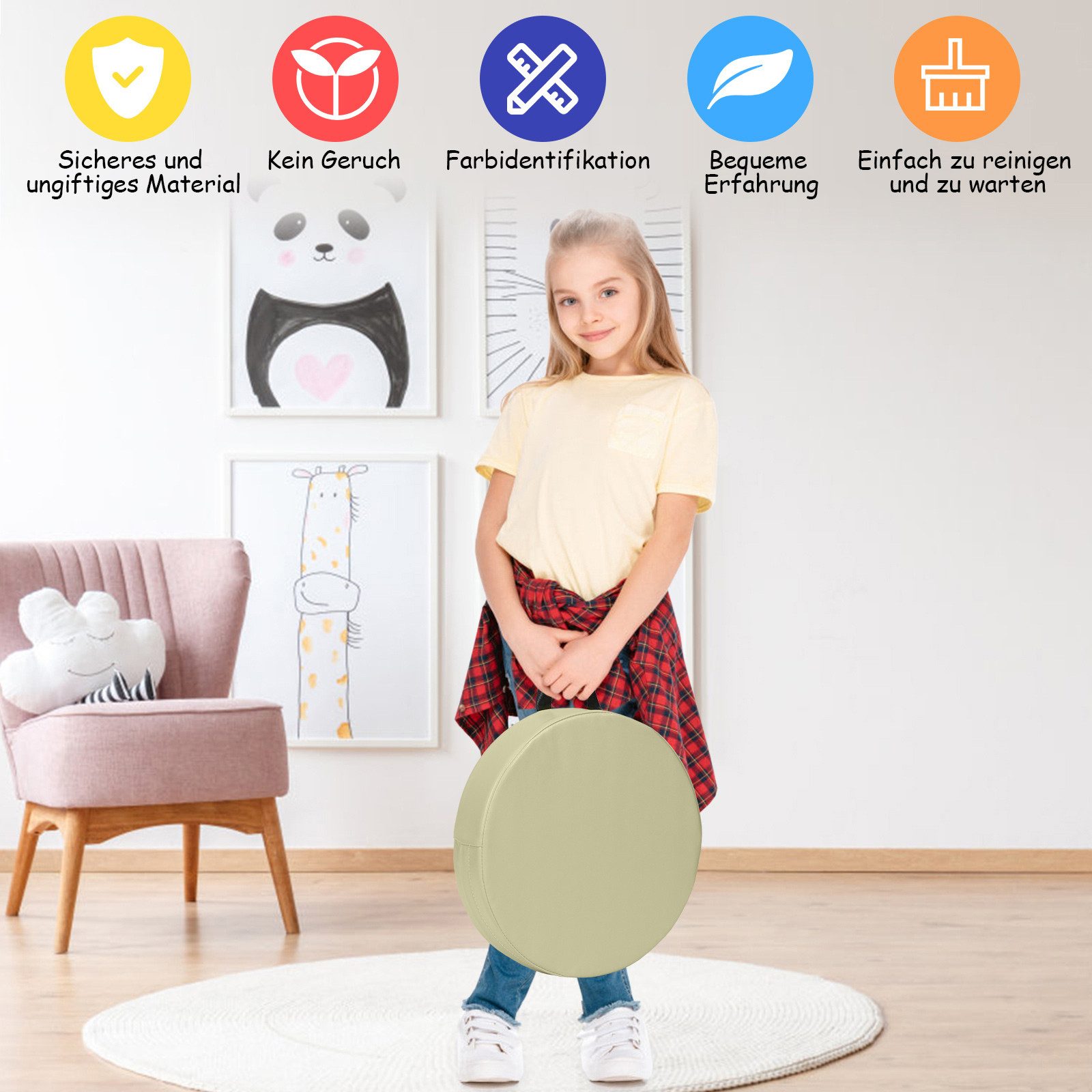 COSTWAY Bodenkissen 6er Set Kinder Sitzkissen, günstig online kaufen