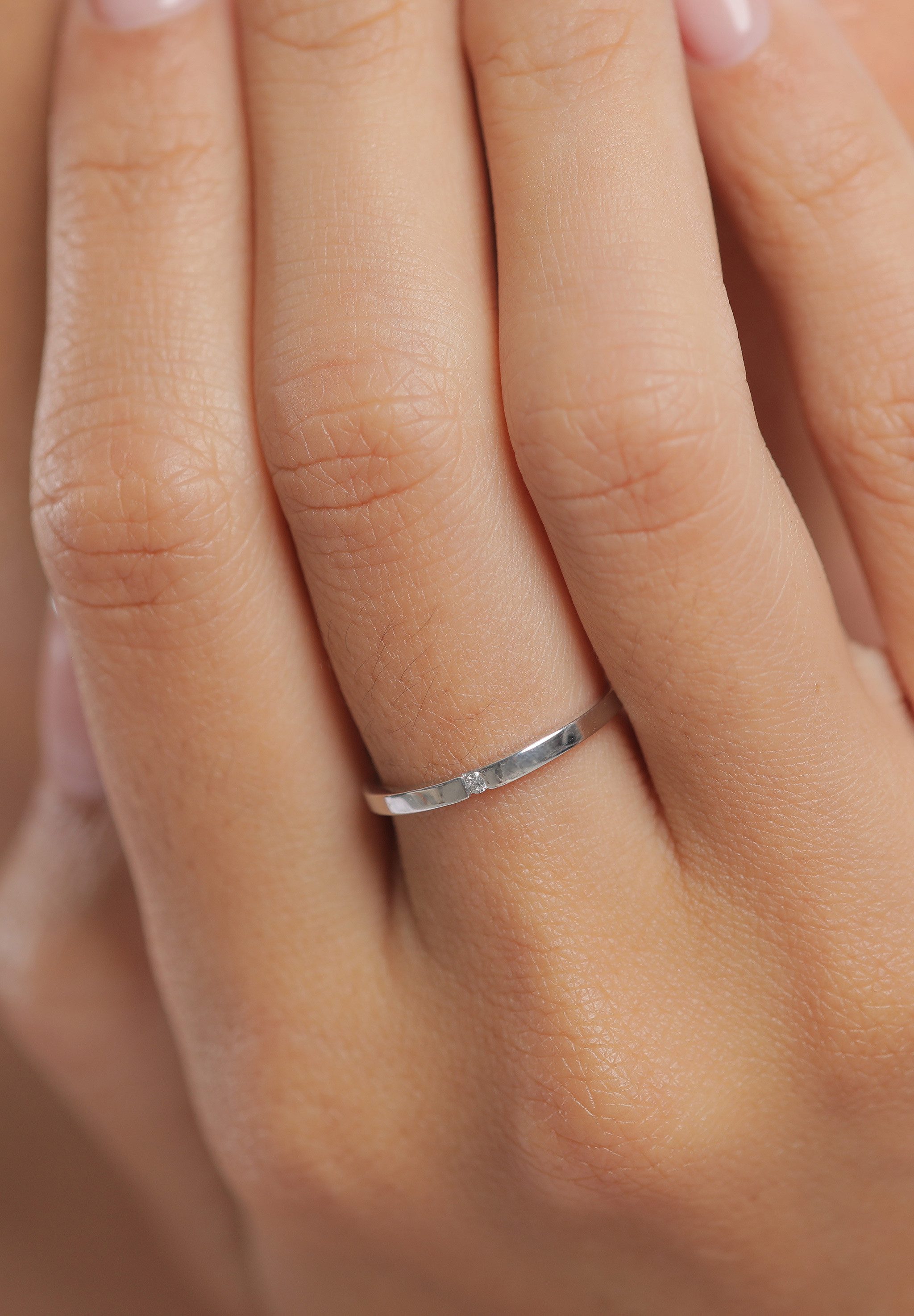 Elli DIAMONDS Verlobungsring Diamant Weiß Brillantschliff (0.015 ct) 925 Sterling Silber